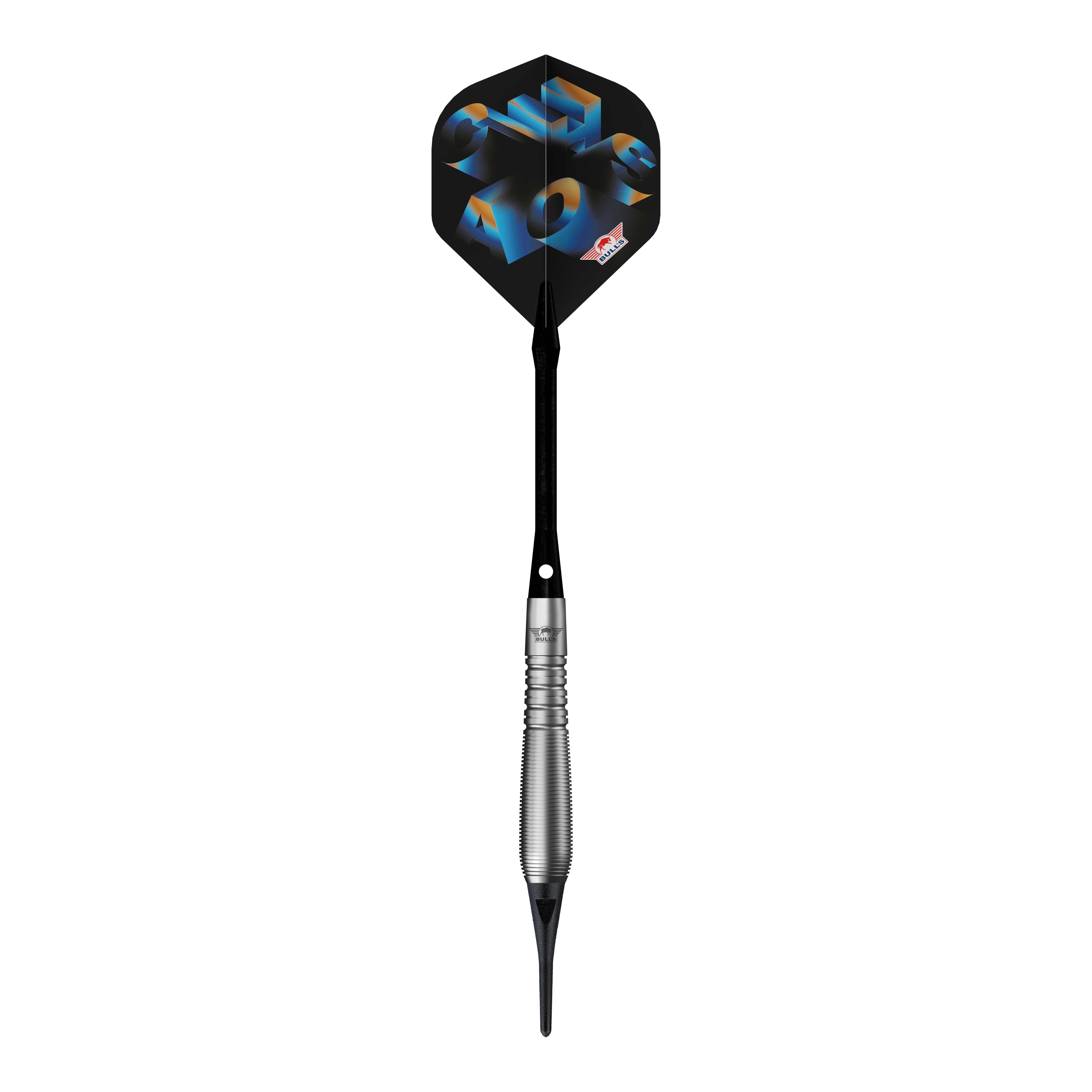 Dardos blandos Bulls NL Chaos azules - 19 g Das Bild zeigt Bulls NL Chaos Blue Softdarts mit einem Gewicht von 19g. Die blauen Softdarts sind für Präzisionswürfe entwickelt.