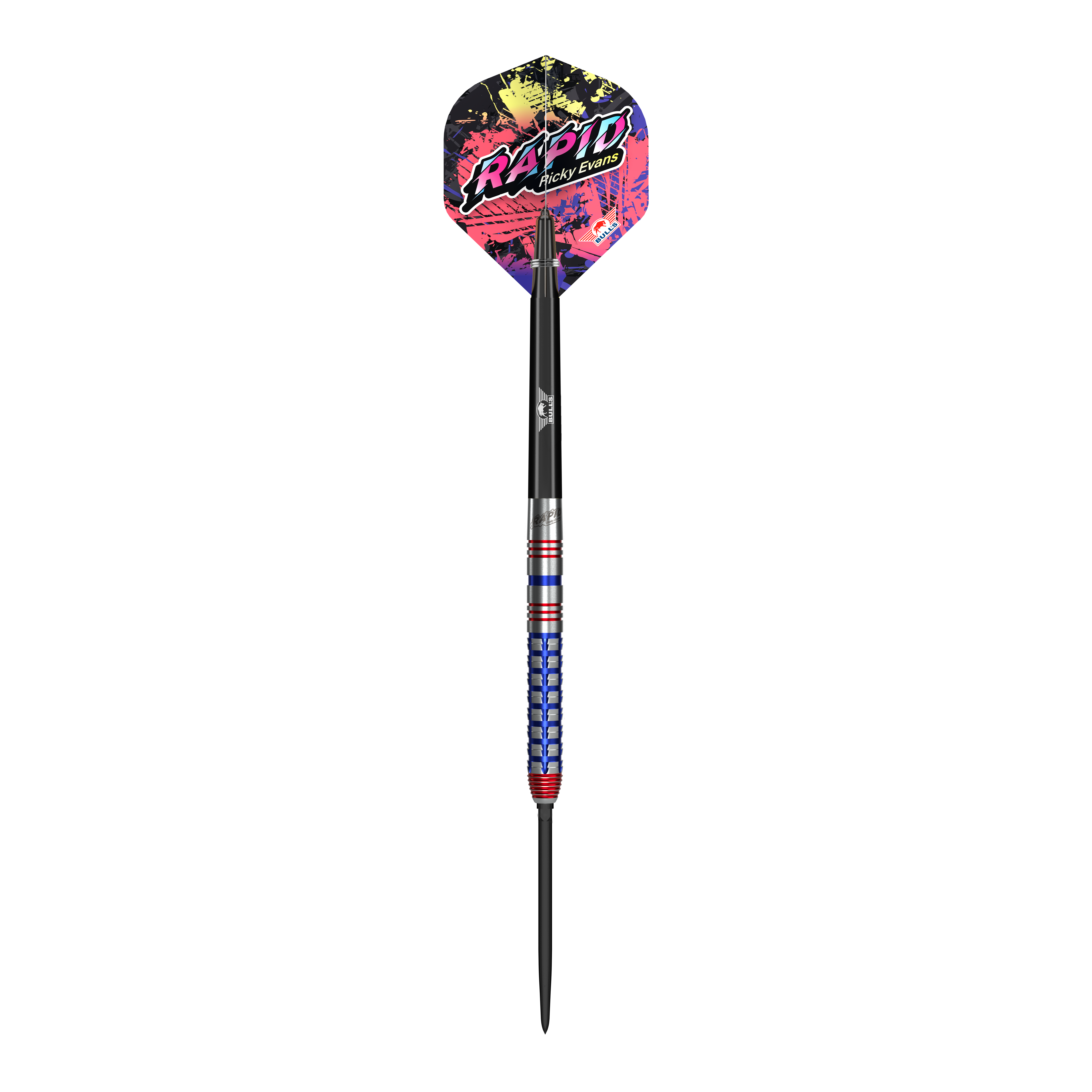Šipky Bulls NL Ricky Evans Rapid Convertible Point Steel Das Bild zeigt Bulls NL Ricky Evans Rapid Convertible Point Steeldarts. Verschiedene Darts werden gezeigt.