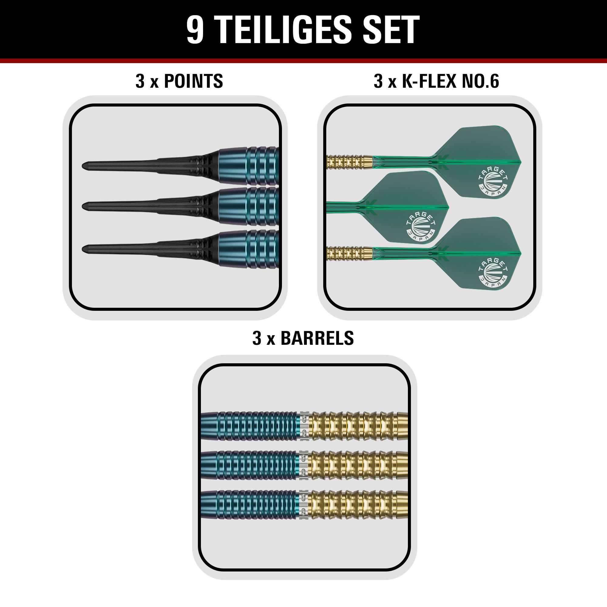 Gezeigt werden hier die Target Japan Prime Series Zenith GEN 2.5 Softdarts - 20g. Sie sind speziell für Softdartspieler entwickelt.