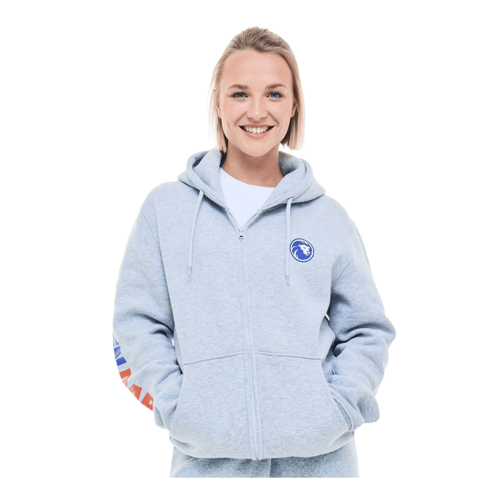 Felpa con zip della collezione Löwen Das Bild zeigt den Löwen Kollektion Zip-Hoodie. Es handelt sich um einen bequemen Hoodie mit Reißverschluss.