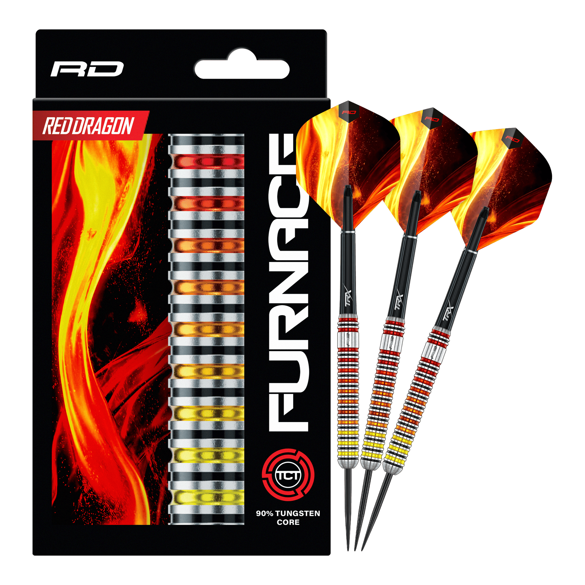 Red Dragon Furnace Steeldarts Auf dem Bild sind die Red Dragon Furnace Steeldarts vollständig abgebildet. Das Produkt wird in seiner Gesamtheit präsentiert.