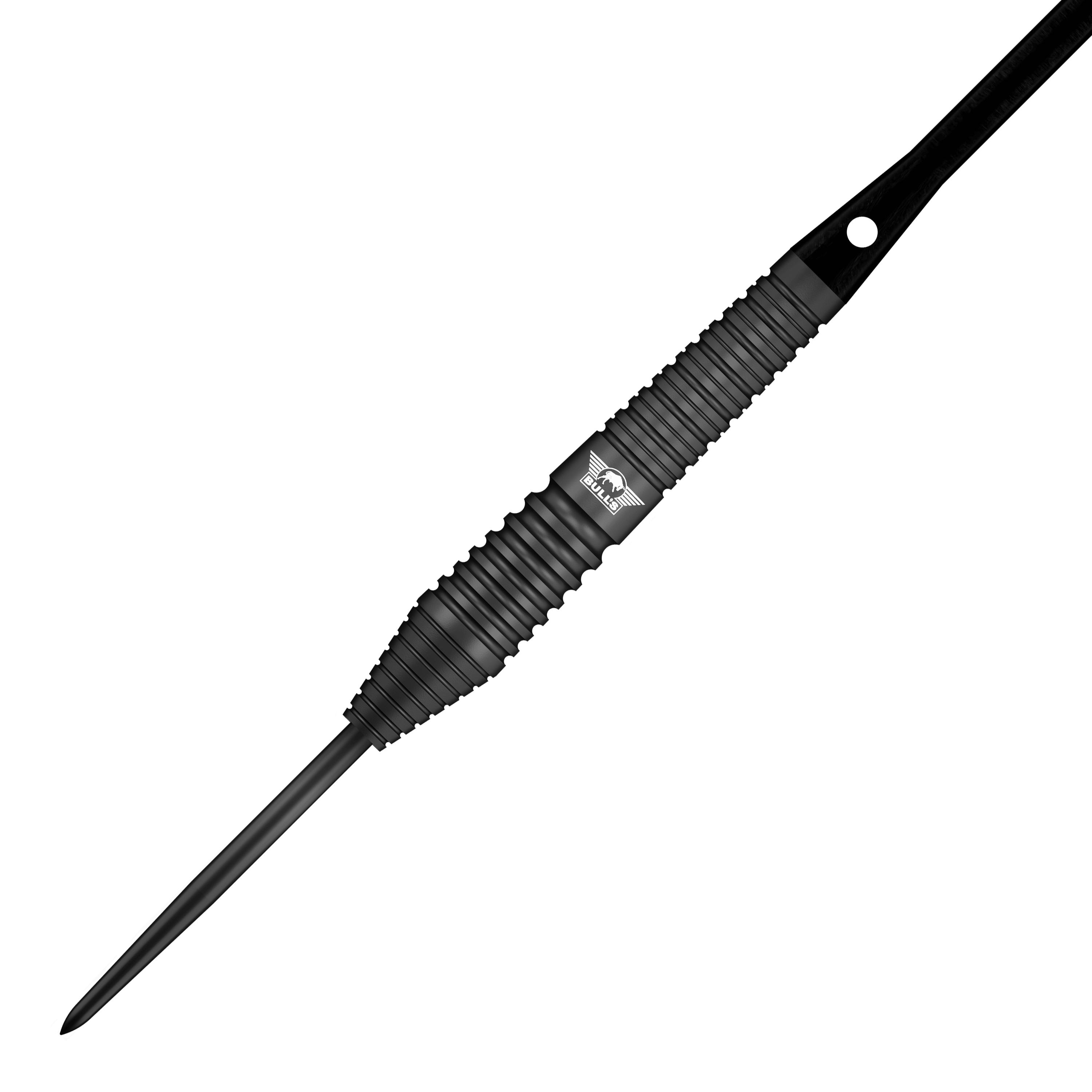Dardos Bulls NL Max Hopp de acero negro Abbildung der Bulls NL Max Hopp Black Steeldarts. Die Steeldarts sind aus einer anderen Perspektive zu sehen.