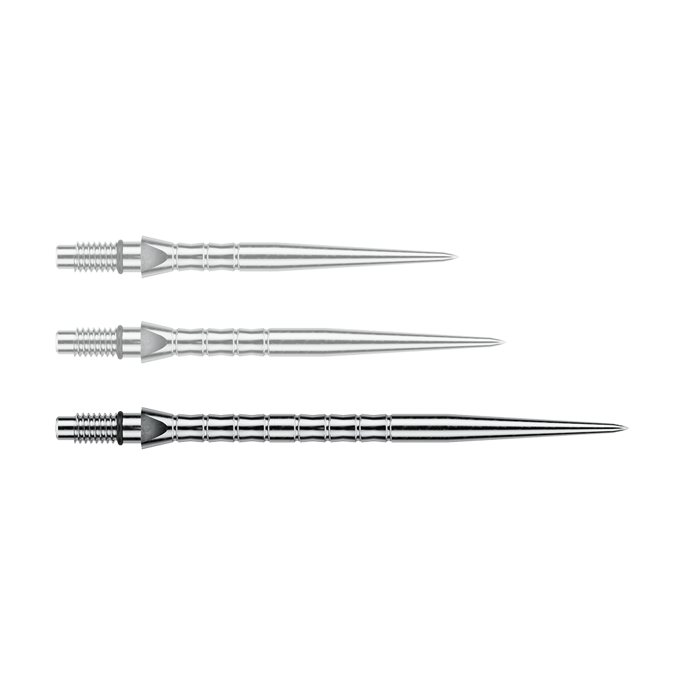 Ein Bild des Dateinamens Winmau_Switch_Point_Wave_Silver_Effect_Steeldartspitzen_40mm_1. Es zeigt wahrscheinlich silberne Steeldartspitzen mit Wave-Effekt, 40 mm lang.
