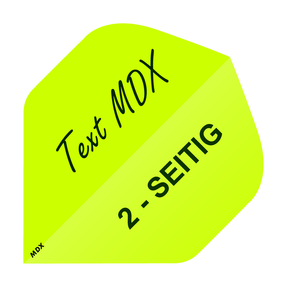 10 Satz Bedruckte Flights 2-Seitig - Wunschtext - MDX Standard