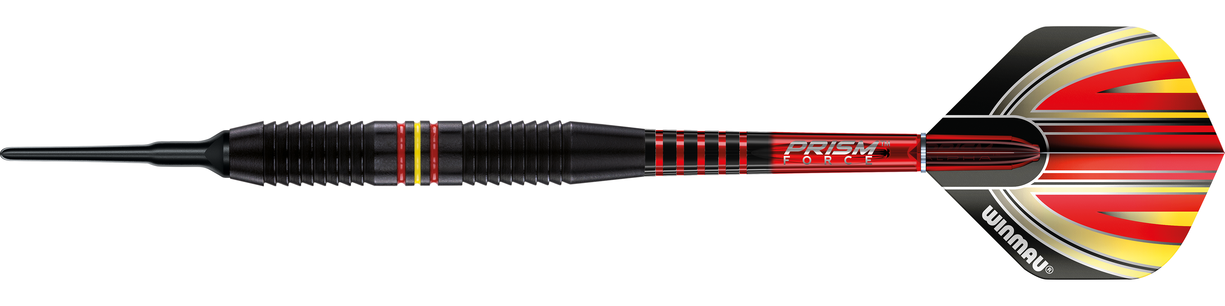 Freccette morbide Winmau Outrage V1 in ottone rivestito nero - 18 g