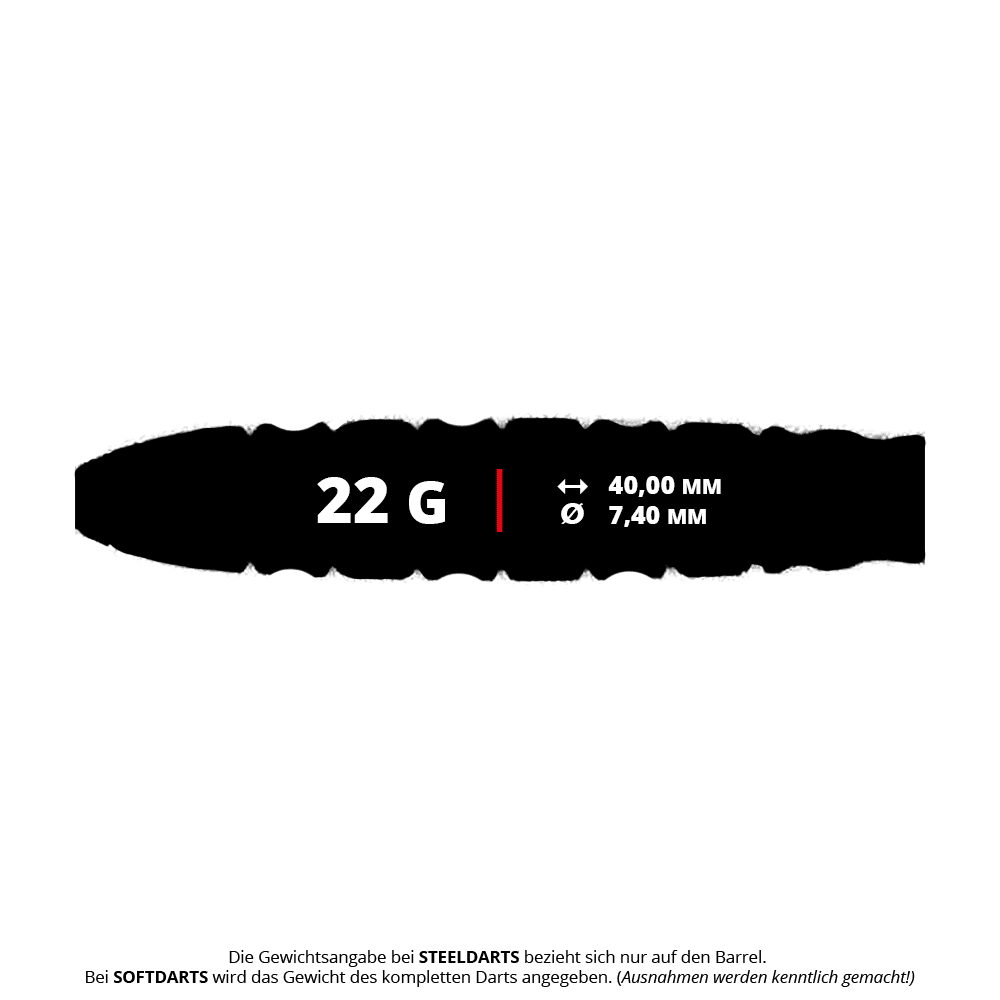 Ocelové šipky Caliburn Wolfpack W5 - 22g Caliburn Wolfpack W5 Steeldarts - 22g werden dargestellt. Es handelt sich um hochwertige Steeldarts mit 22 Gramm Gewicht.