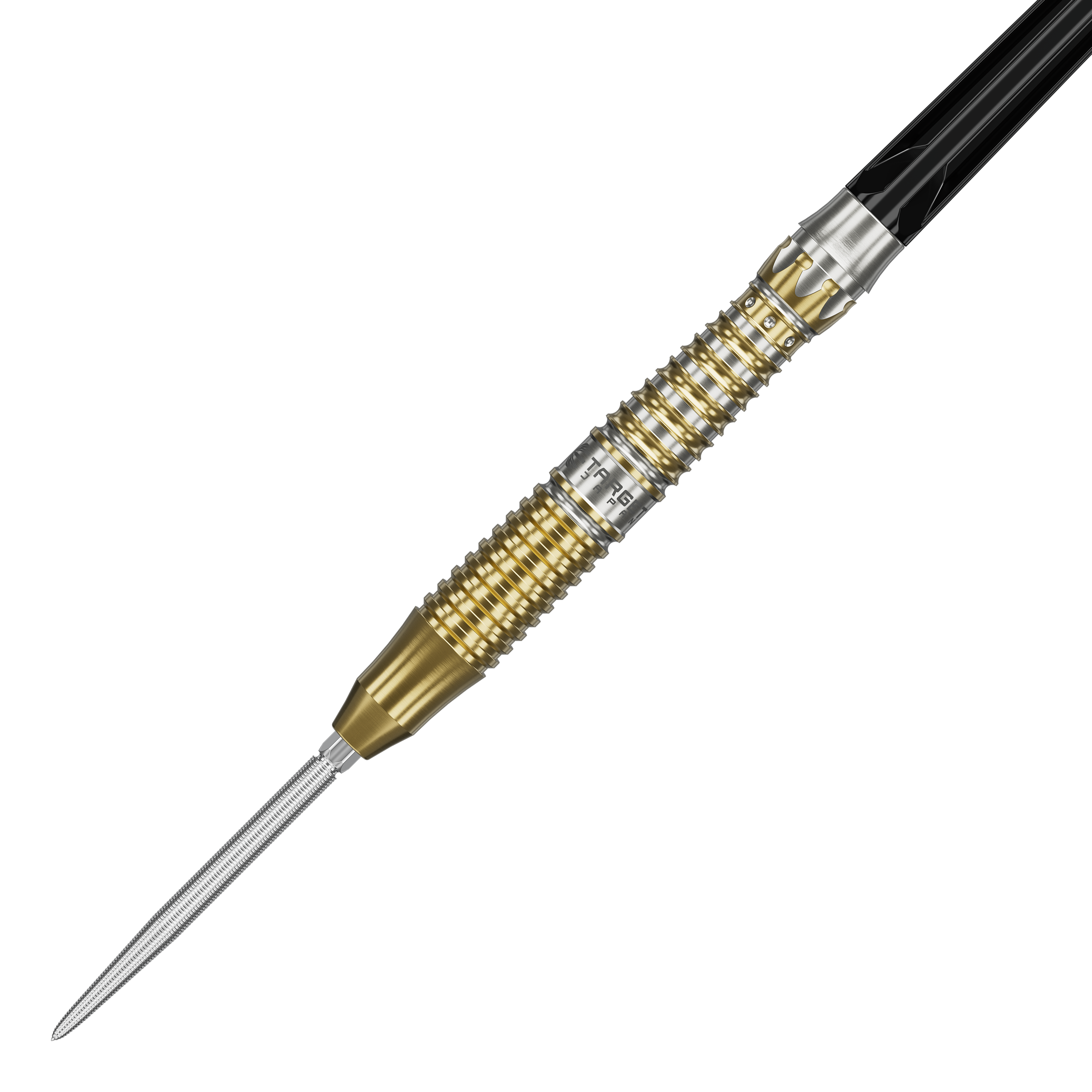Hier sieht man die Target Japan Black Marque Enzo Swiss Point Steeldarts. Diese Darts kombinieren hochwertige Verarbeitung mit japanischem Design.