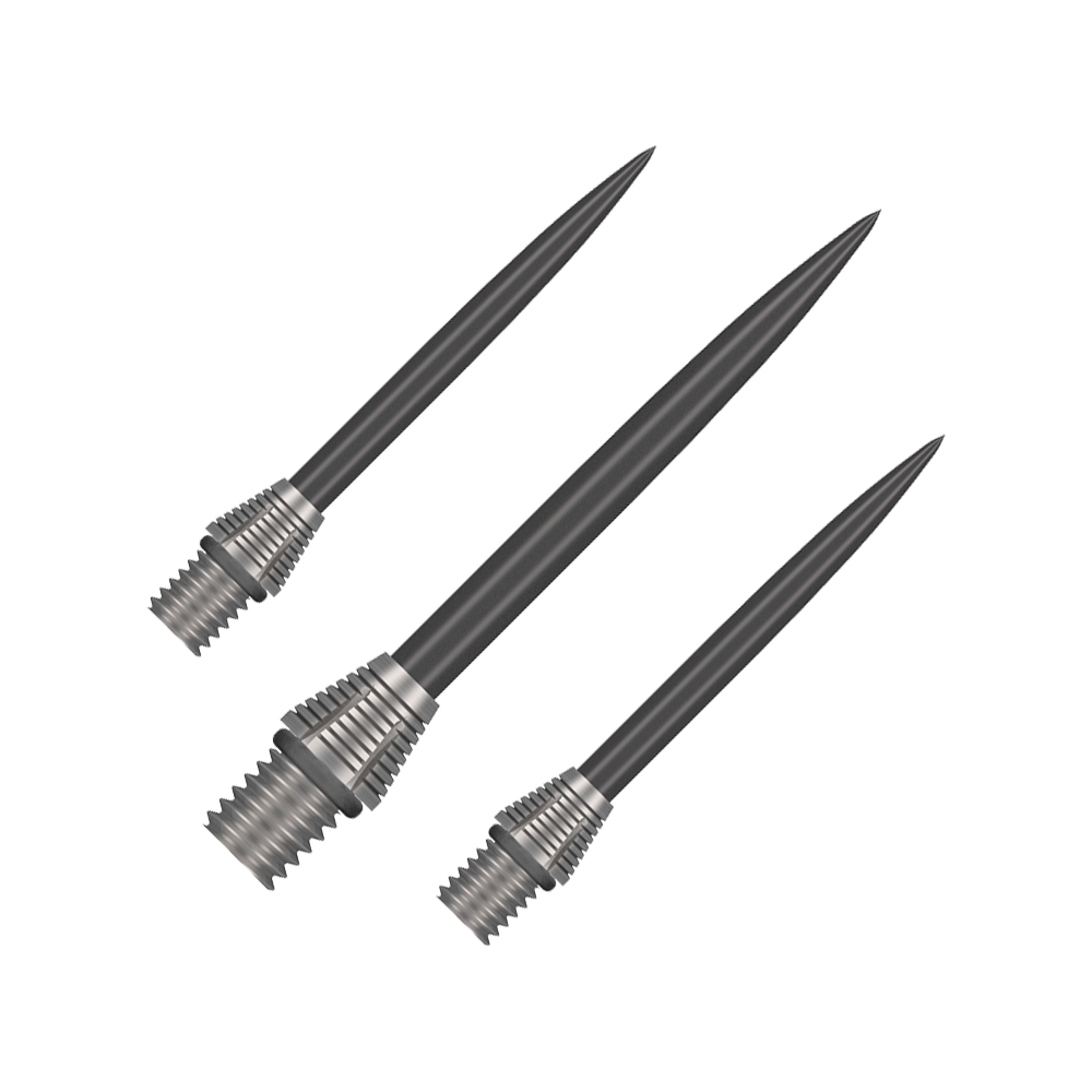Konverzní hroty Shot Tactra - 34mm Das Bild stellt die Shot Tactra Conversion Points - 34 mm dar. Diese Spitzen sind ideal zur Umwandlung von Softdarts in Steeldarts.