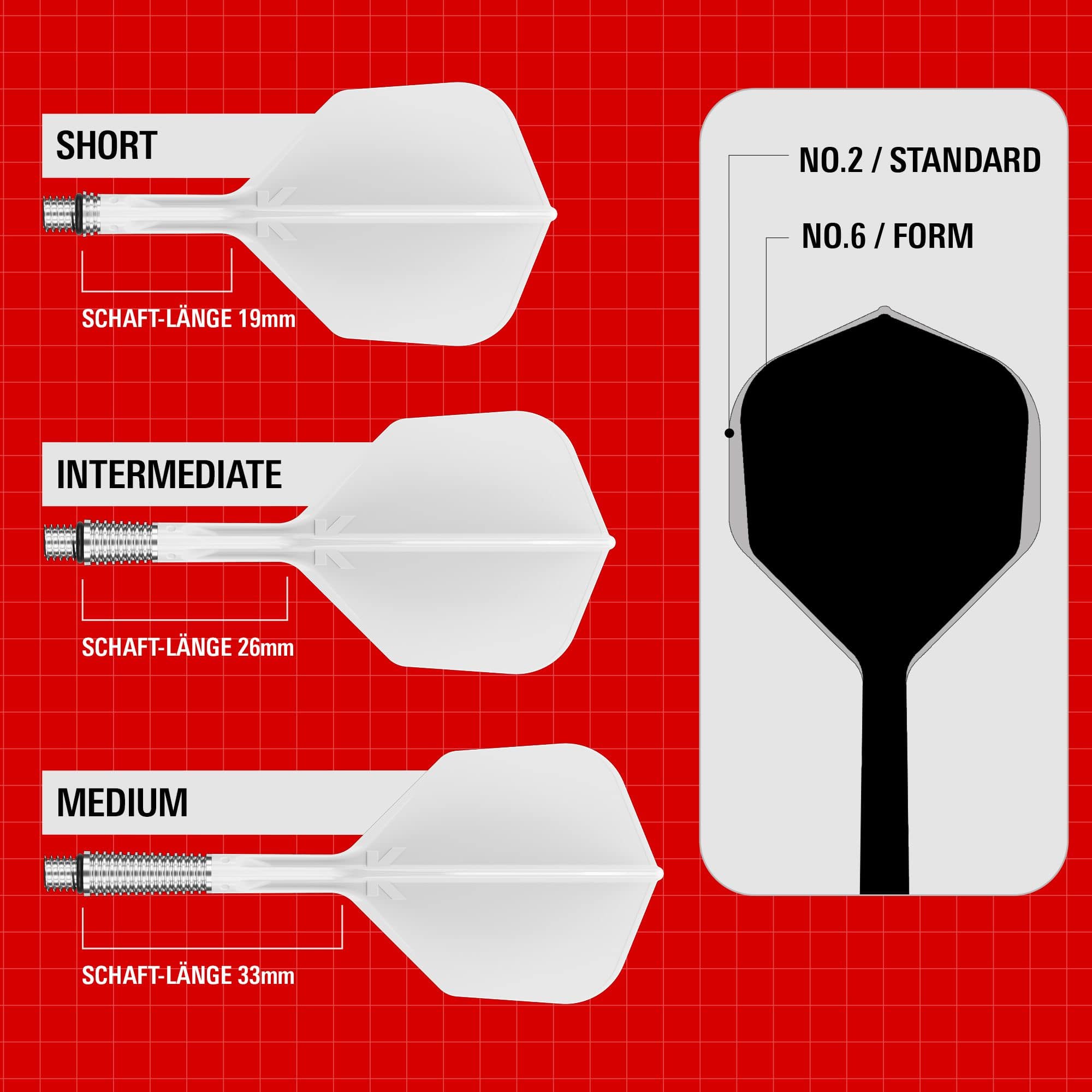 Letky Target K-Shift č. 6 - bílé Das Bild zeigt die Target K-Shift No6 Flights in Weiß. Es handelt sich um Dart-Flights in weißer Farbe.