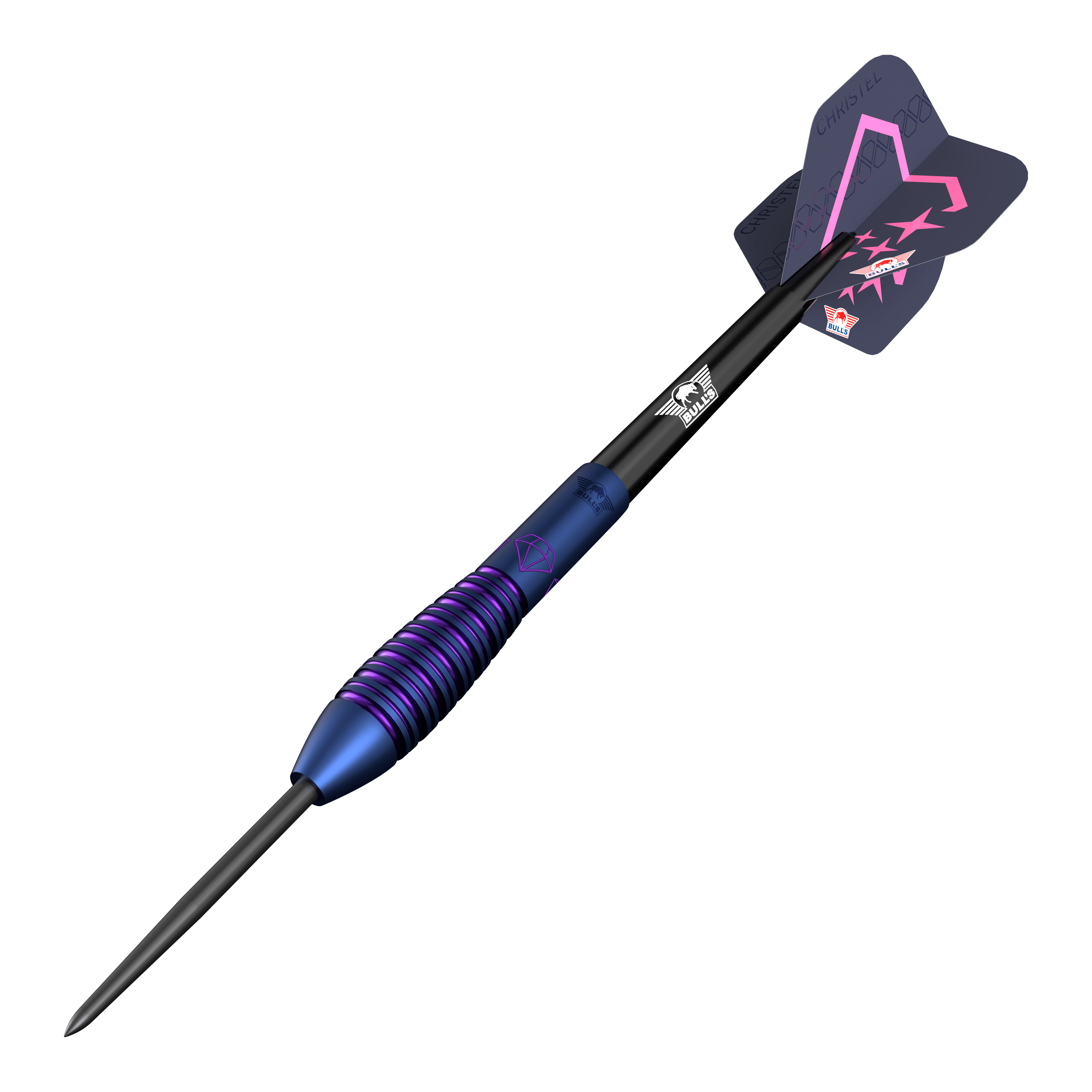 Bulls NL Christel Timmermans Satellite 90 ocelové šipky 25g Das Bild zeigt die Bulls NL Christel Timmermans Satellite 90 Steeldarts 25g. Diese Darts eignen sich besonders für Turnierspieler.