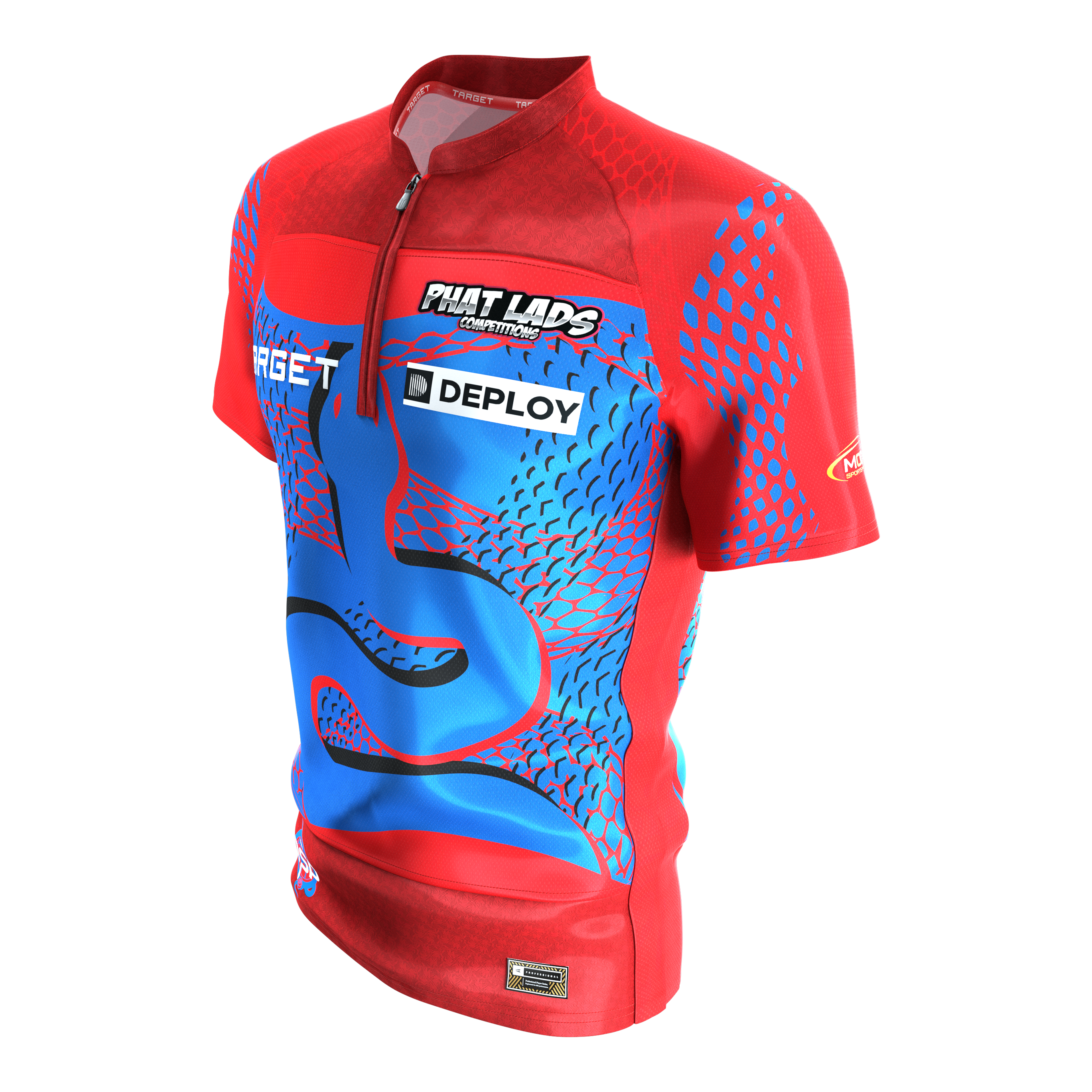 Target Nathan Aspinall Dartshirt 2027 Target Nathan Aspinall Dartshirt 2027 wird auf diesem Bild gezeigt. Das Design ist modern und sportlich.