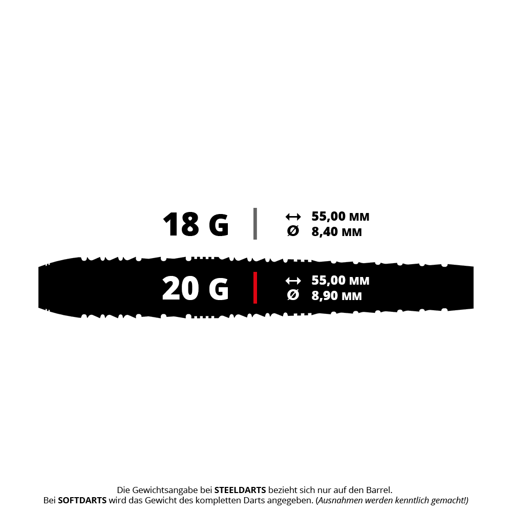 Harrows Heavy Metal Ryan Searle Brass Soft Darts Hier wird das Produkt Harrows Heavy Metal Ryan Searle Softdarts mit einem Gewicht von 20g abgebildet. Diese Darts sind für das Softdart-Spiel gedacht.