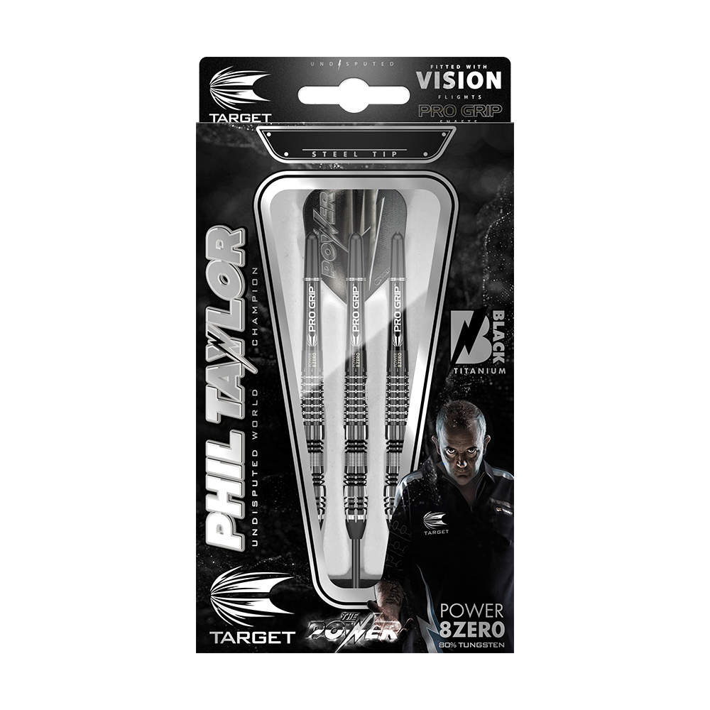 Target Phil Taylor Power 8Zero Black Titanium steel darts