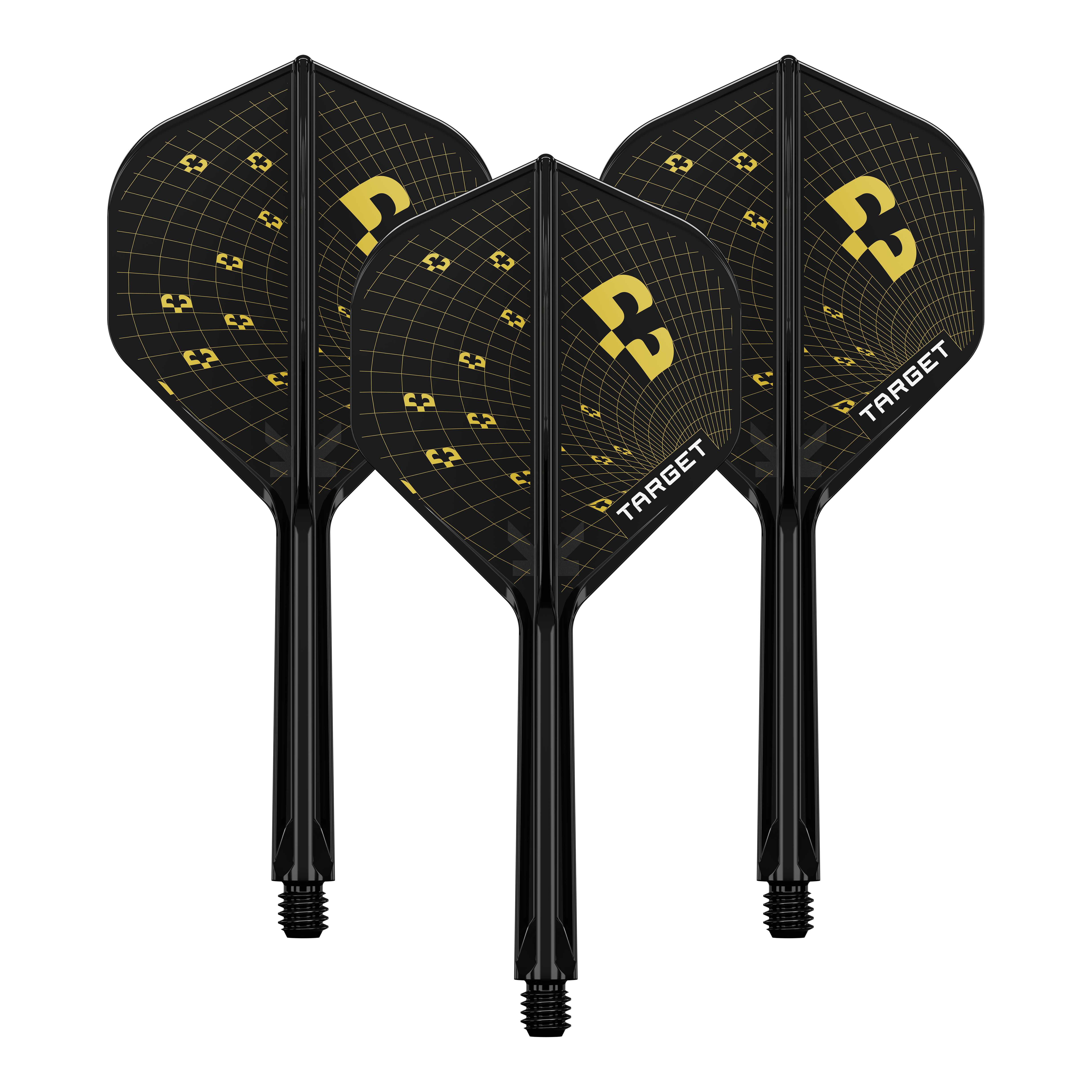 Target K-Flex Bolide No2 Standard Flights Gezeigt wird ein Set der Target K-Flex Bolide No2 Standard Flights mit einer Länge von 33mm. Die Flights sind sauber aufgereiht.