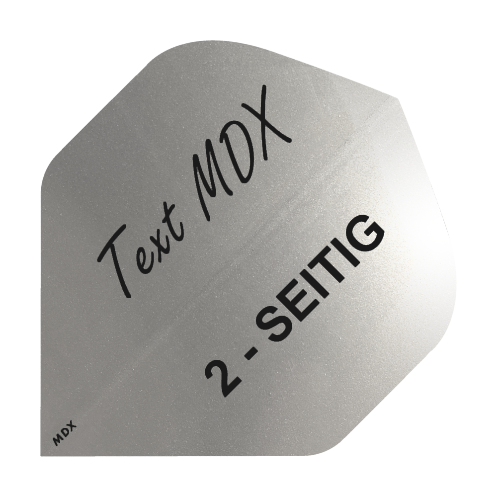 10 sets of printed metallic flights 2-sided - custom text - MDX Standard