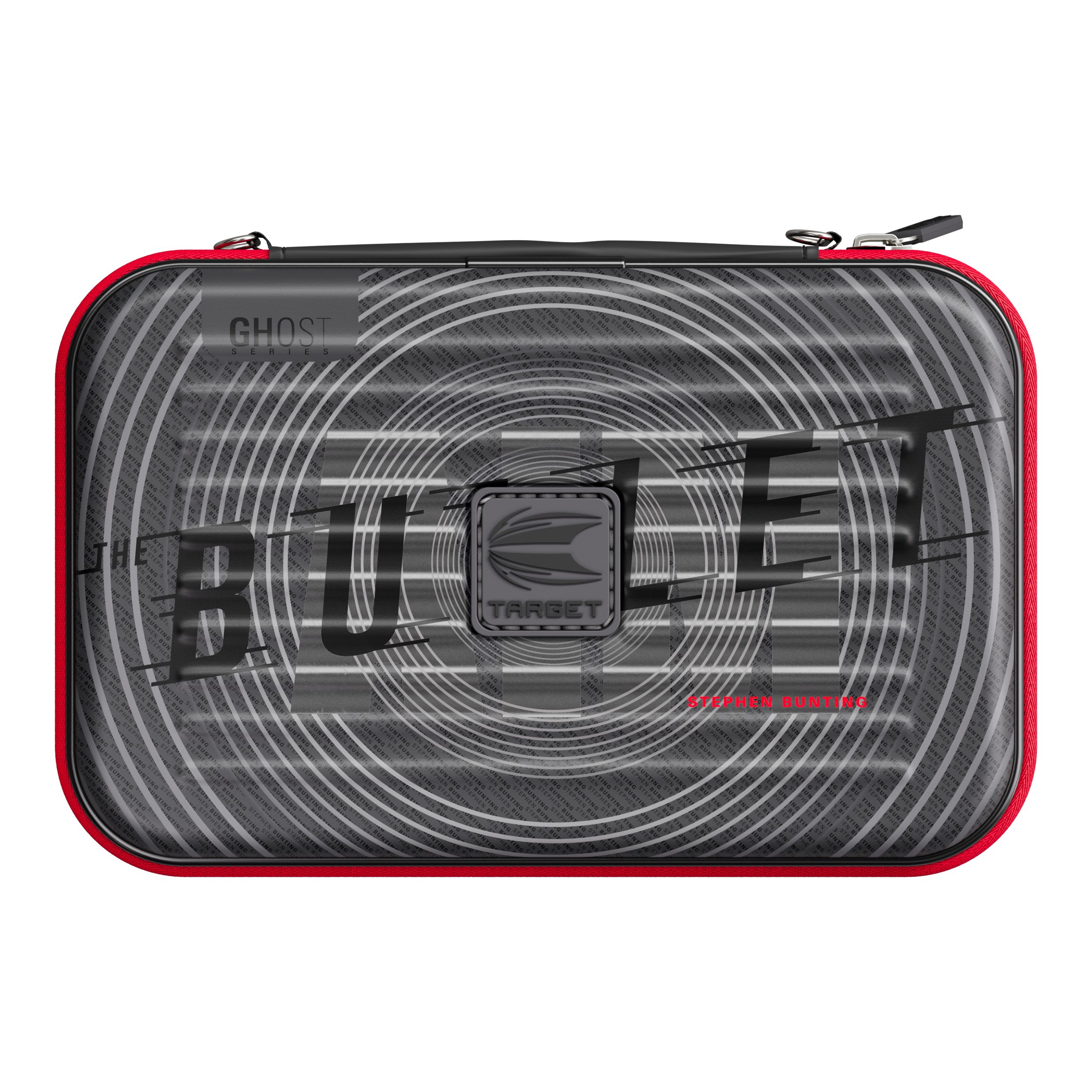 Gezeigt wird das Takoma XL Ghost Series Stephen Bunting Dartcase. Das praktische Case wurde für Dartspieler entwickelt.