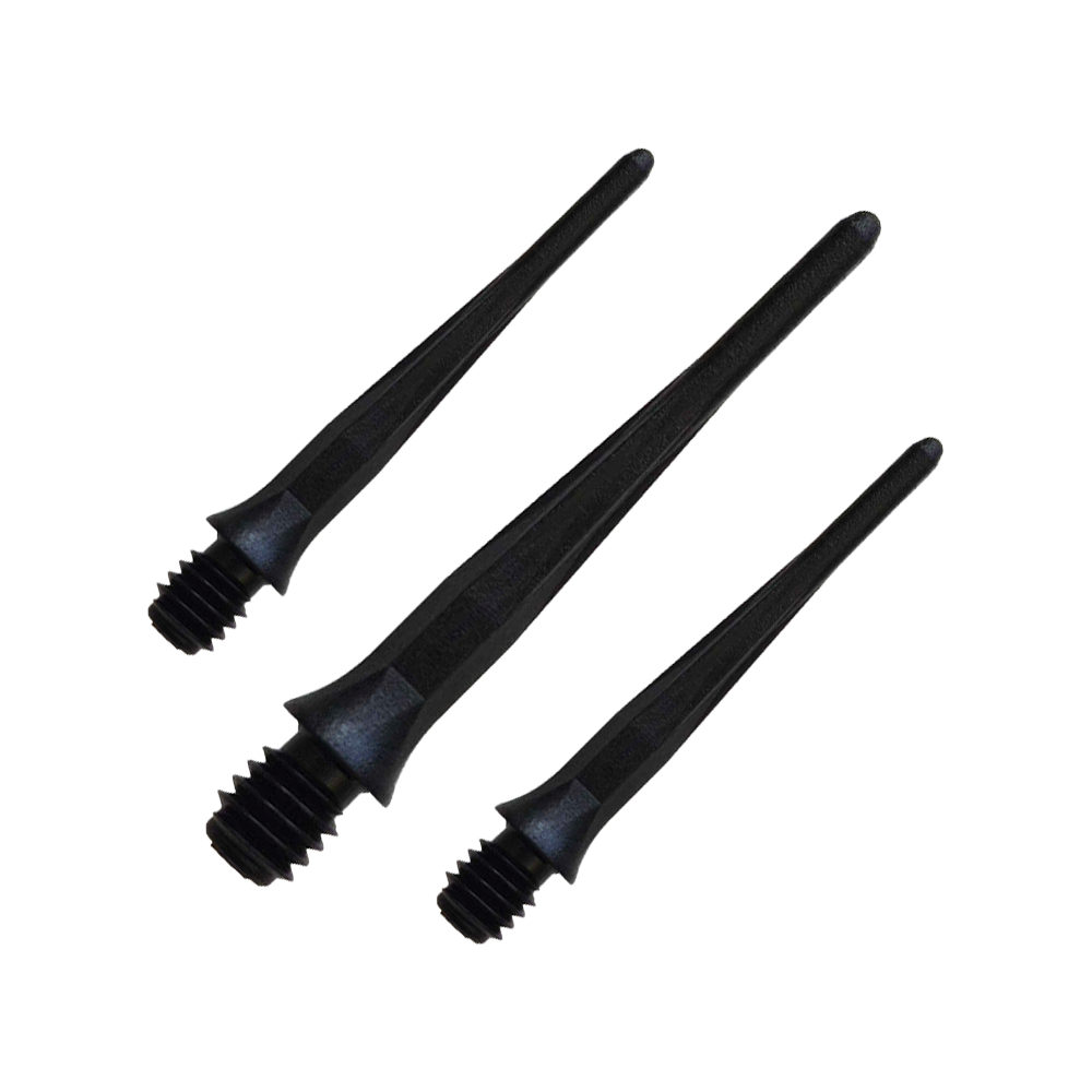 Puntas de dardo blandas Caliburn 2BA negras - paquete de 50 Zu sehen ist ein Set der Caliburn 2BA Softdartspitzen Schwarz im 50er Pack. Diese Spitzen bieten zuverlässigen Halt für Dartspieler.