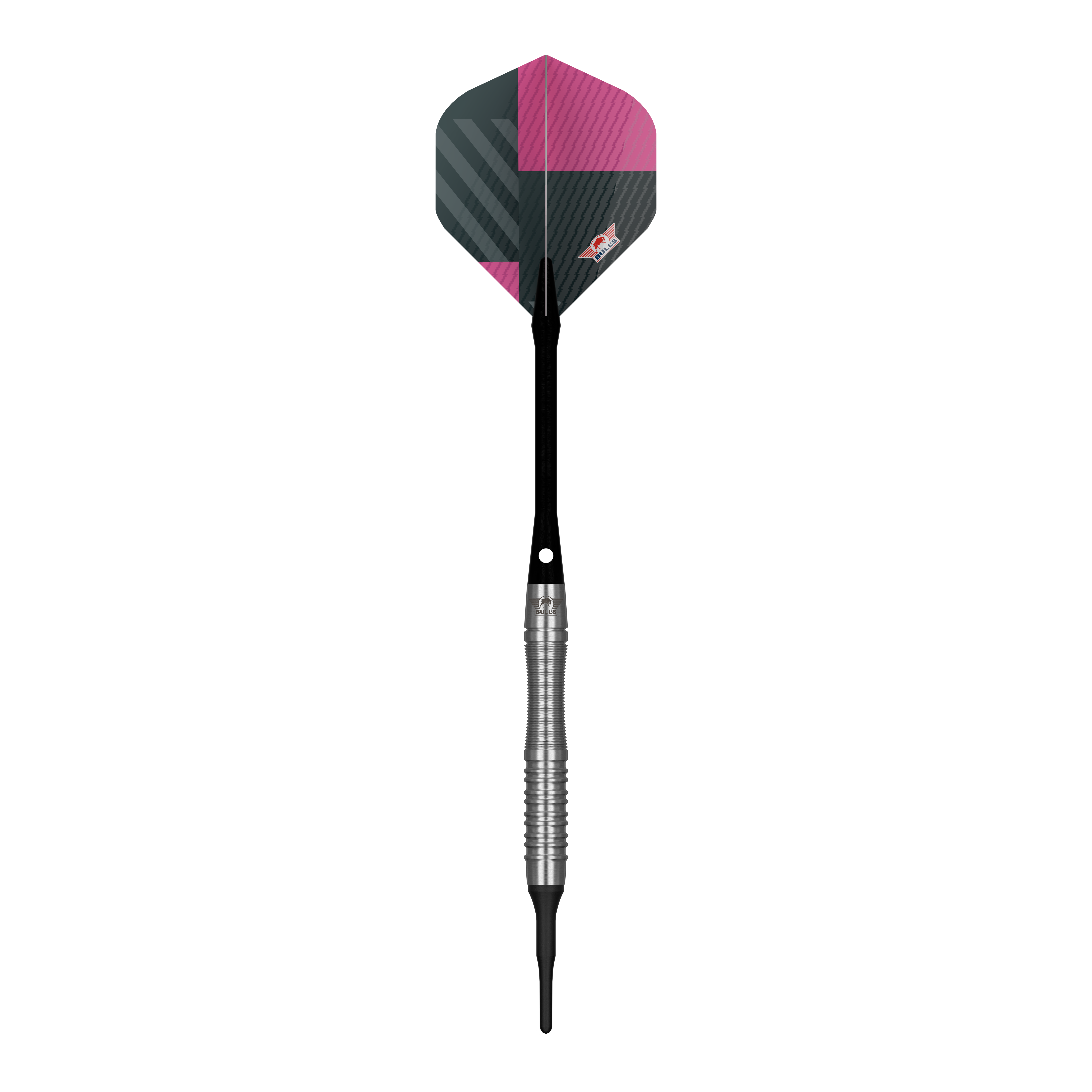 Šipky Bulls NL Volt Pink Soft - 19g Das Produkt zeigt Bulls NL Volt Pink Softdarts - 19g. Verschiedene Ansichten der Darts werden gezeigt.