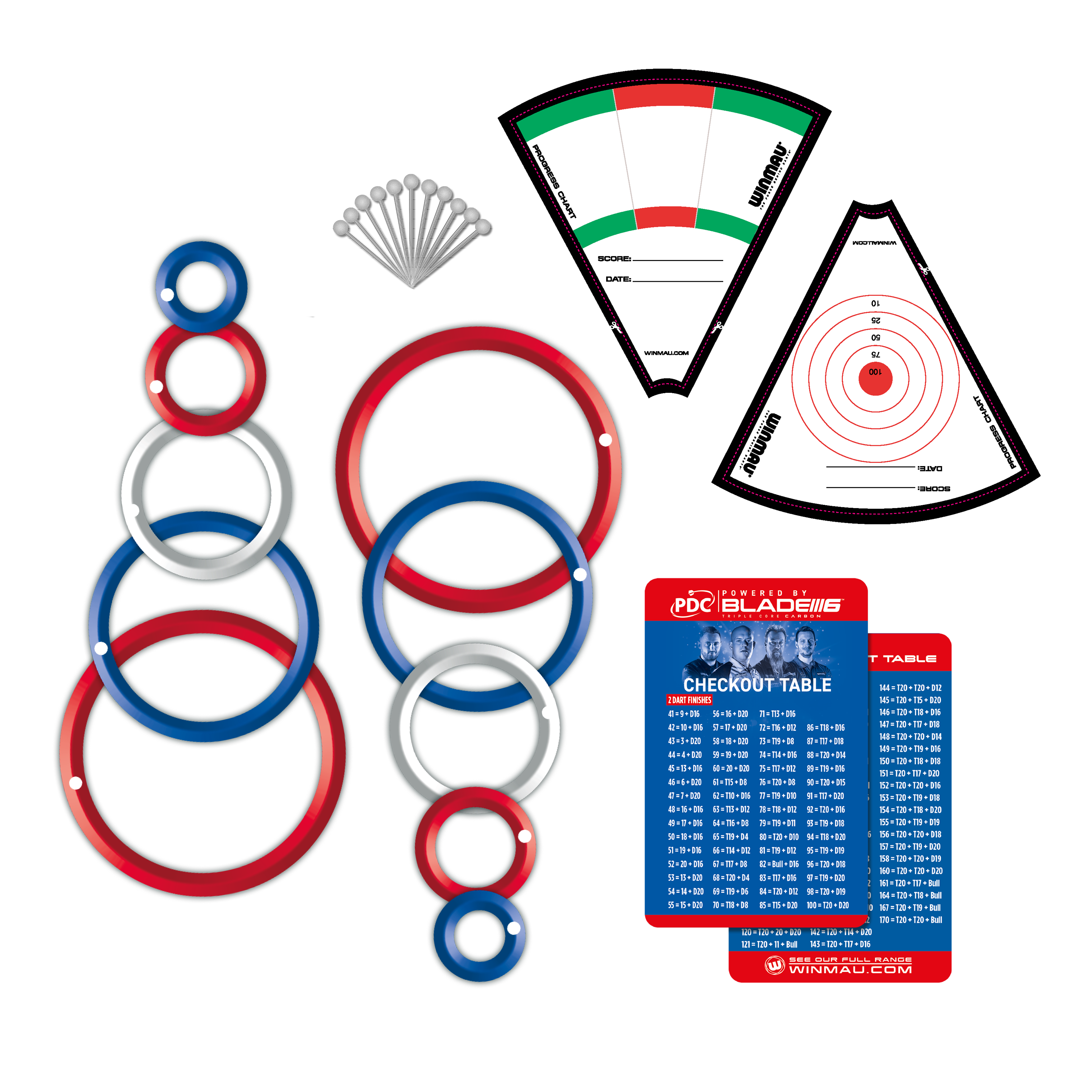 Kit de accesorios de práctica definitivo Winmau PDC