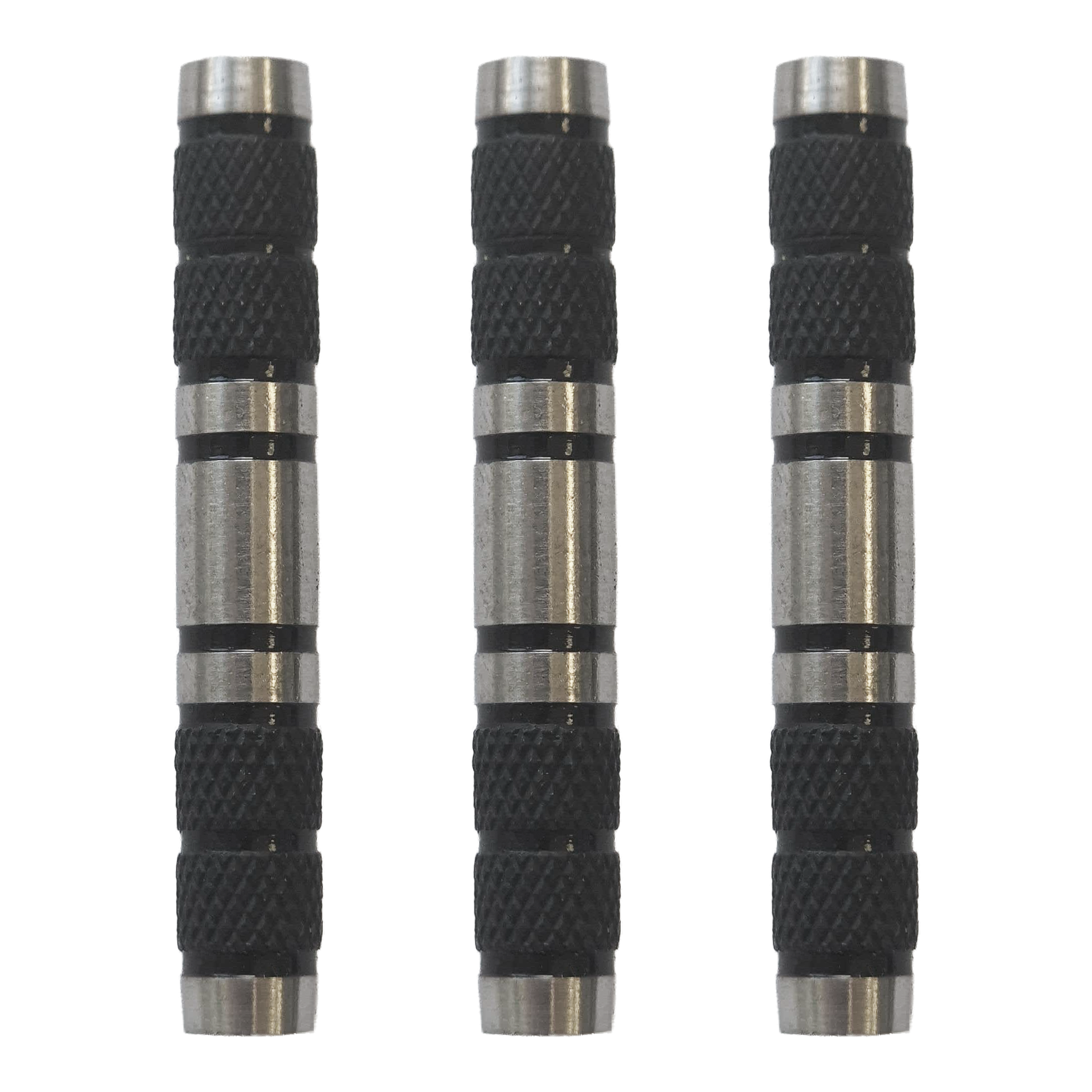 Zu sehen ist McDart Knurled Black Softdart Barrels - 18g im Set. Die abgebildeten Dart-Barrels sind schwarz und besitzen eine griffige Oberfläche.