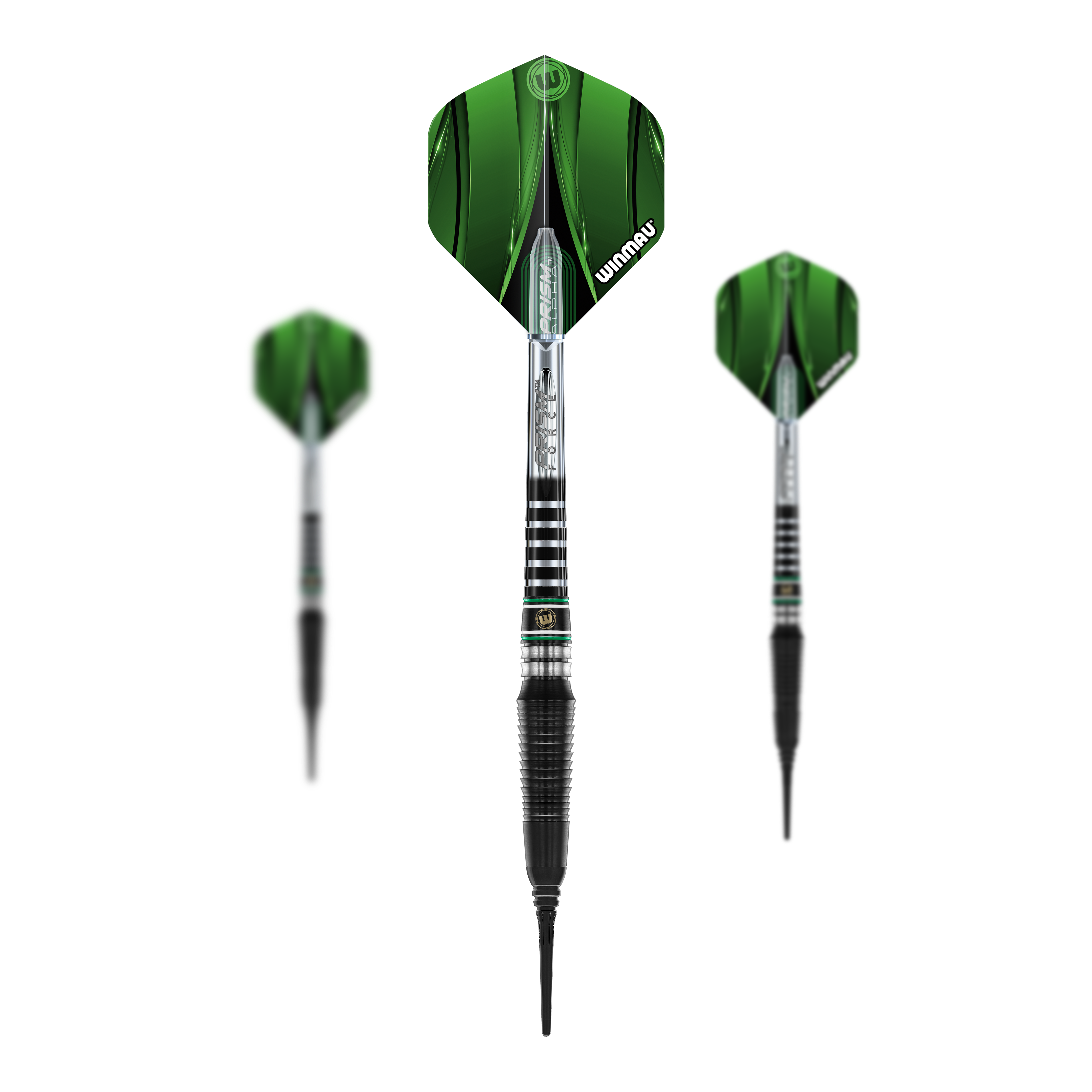 Měkké šipky Winmau Sniper Black 2025 - 20g Das Produkt Winmau Sniper Black 2025 Softdarts - 20g ist mehrfach als Set zu sehen. Die Barrels sind schwarz.