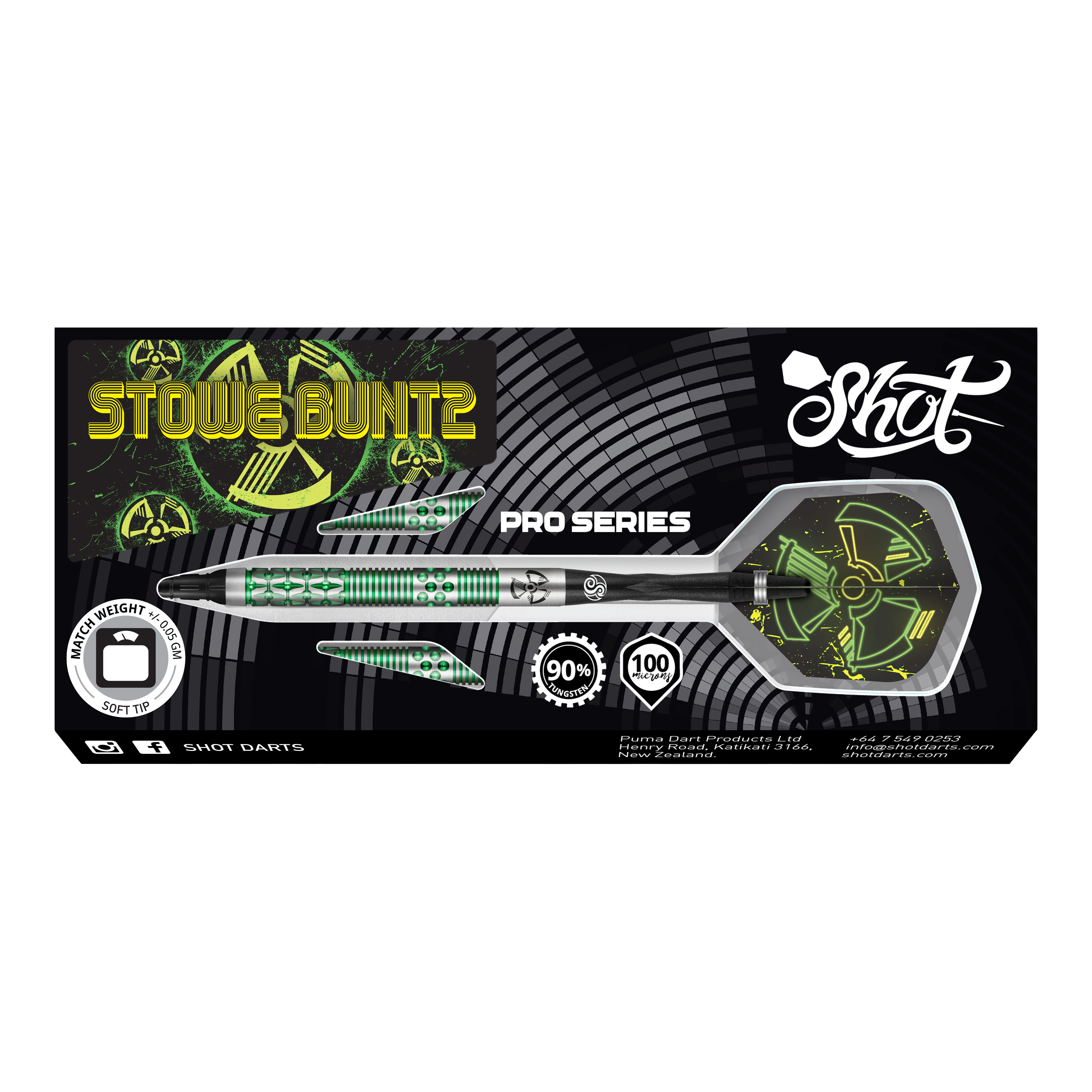 Shot Pro-Series Stowe Buntz 2 zachte darts - 21 g