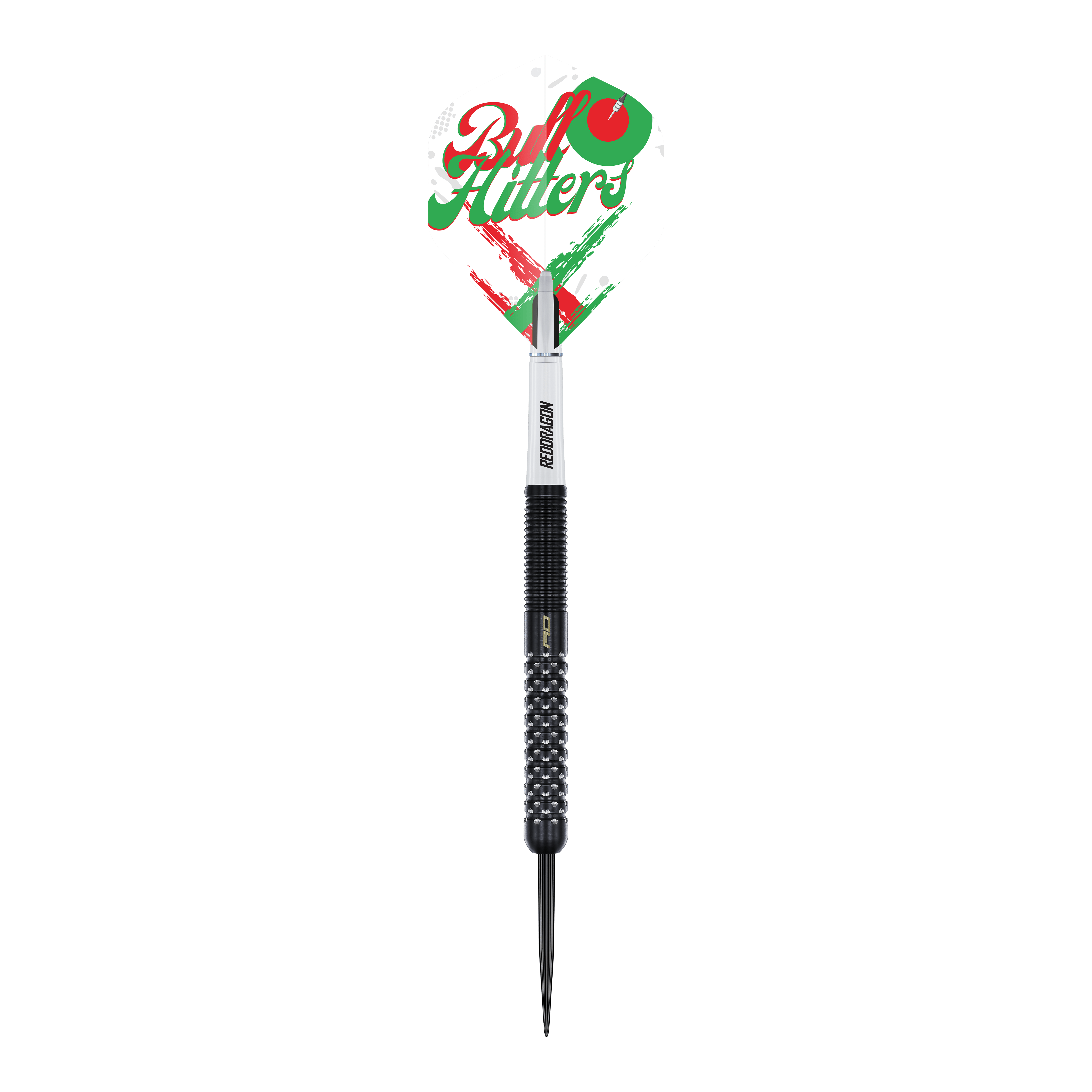 Auf dem Bild ist der Red Dragon Bullhitters V1 Steeldarts - 23g zu sehen. Er eignet sich ideal für Steeldartspieler und wiegt 23 Gramm.
