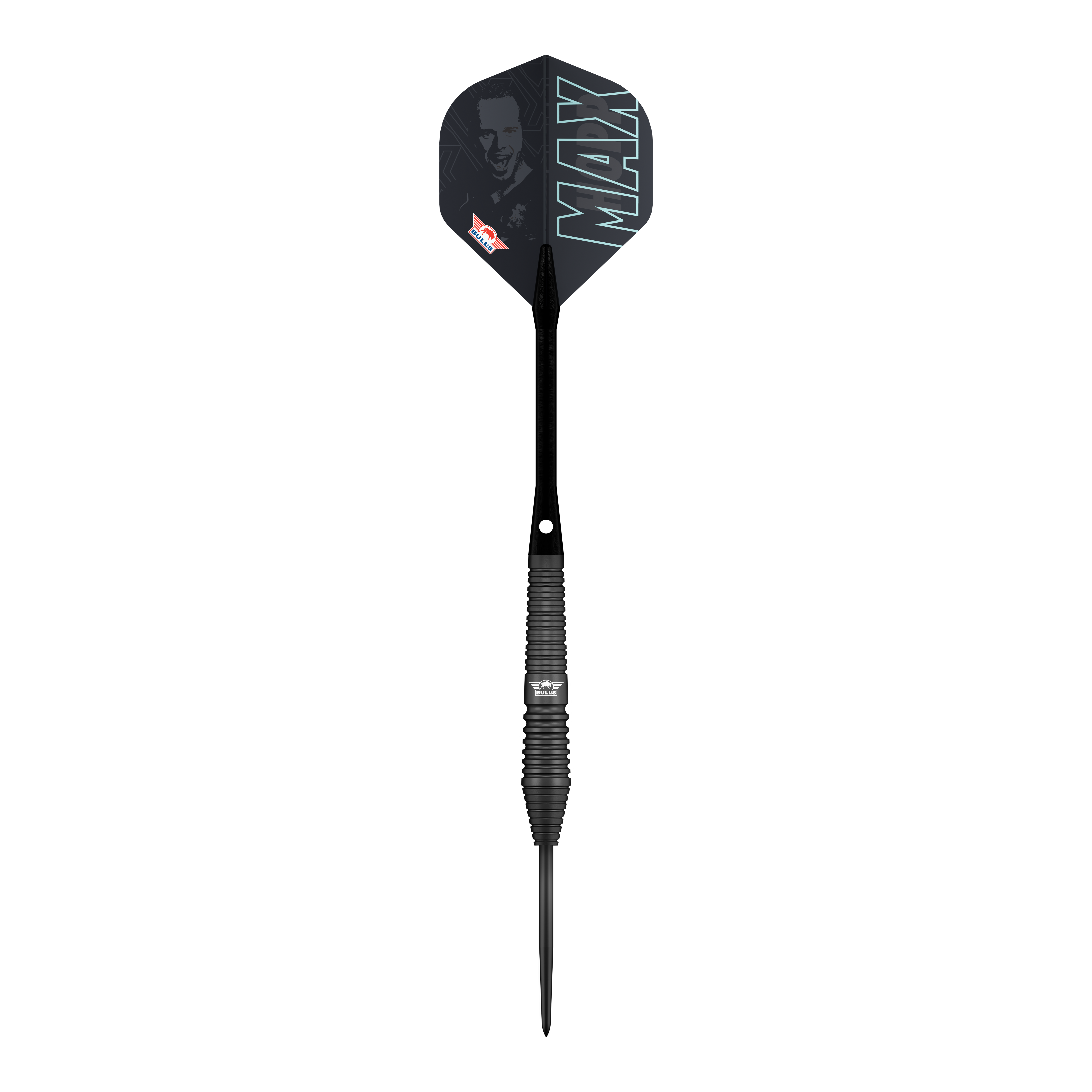 Dardos Bulls NL Max Hopp de acero negro Die Bulls NL Max Hopp Black Steeldarts werden gezeigt. Die Darts sind als Set auf einem einfachen Hintergrund abgebildet.
