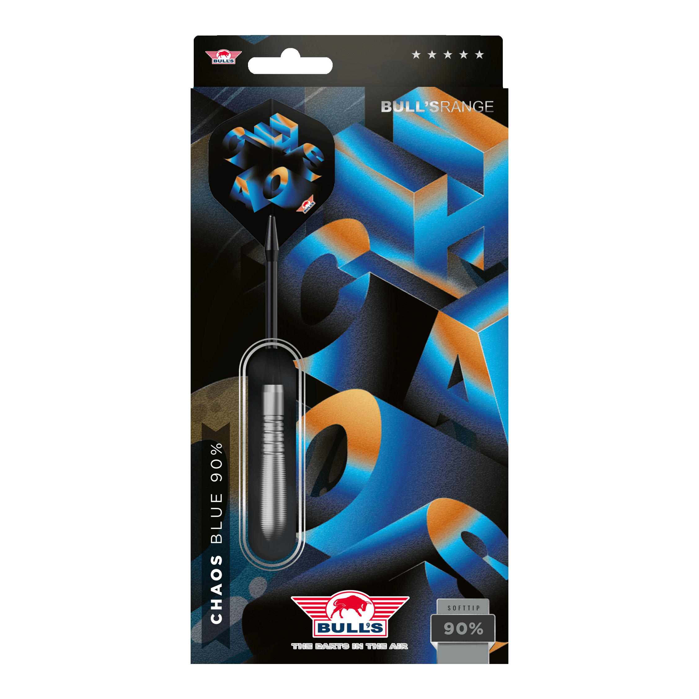 Dardos blandos Bulls NL Chaos azules - 19 g Hier sind Bulls NL Chaos Blue Softdarts - 19g abgebildet. Das Design hebt die blaue Farbe und die schlanke Form der Darts hervor.