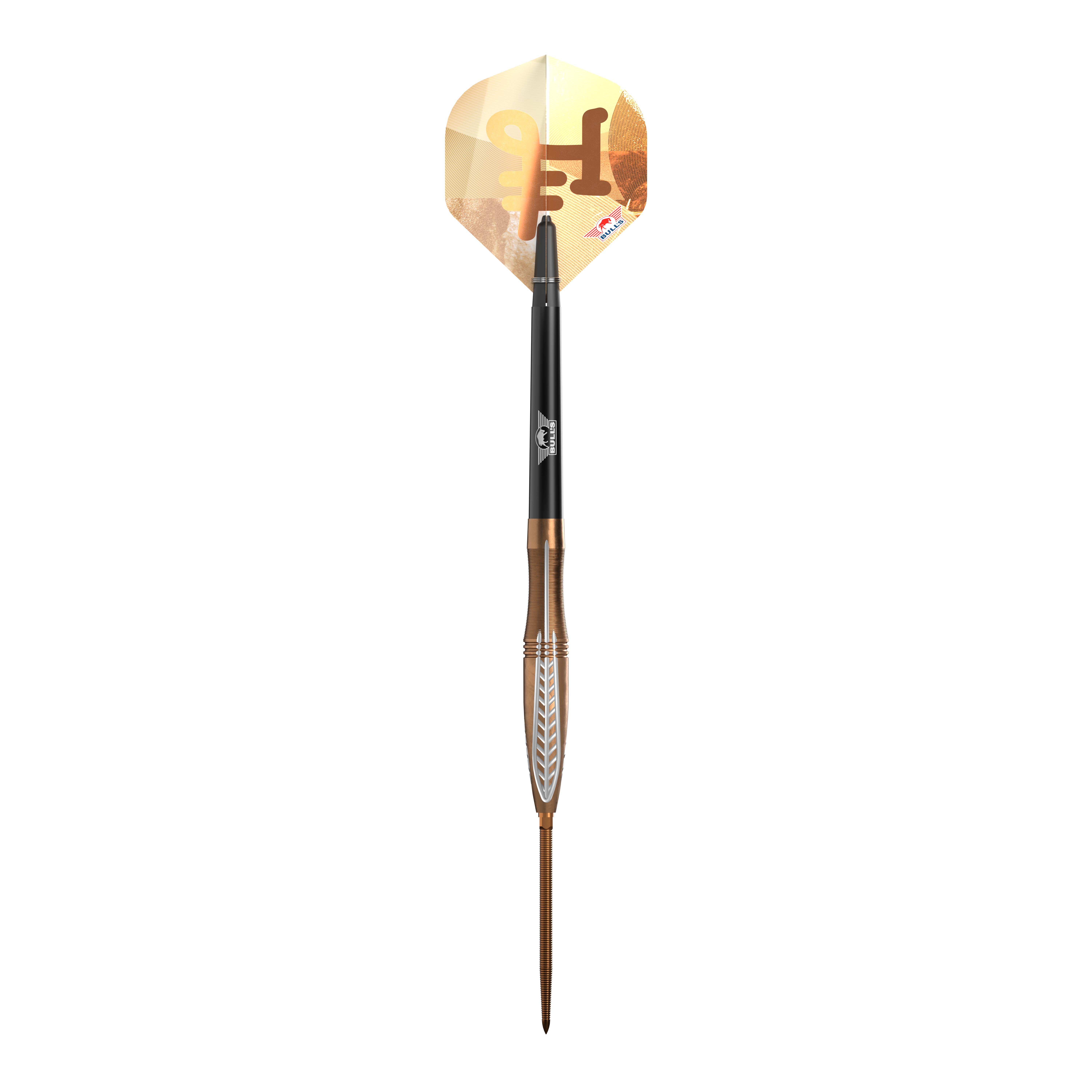 Šipky Bulls NL Bronzo Flux Convertible Point Steel Darts Abgebildet sind Bulls NL Bronzo Flux Convertible Point Steeldarts. Die Darts besitzen ein markantes Design.