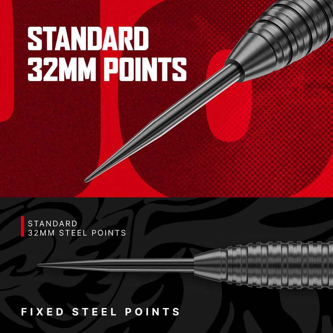 Red Dragon Jonny Clayton Core Brass Steeldarts - 21g Gezeigt werden die Red Dragon Jonny Clayton Core Brass Steeldarts - 21g. Die Darts sind mit roten Flights ausgestattet.