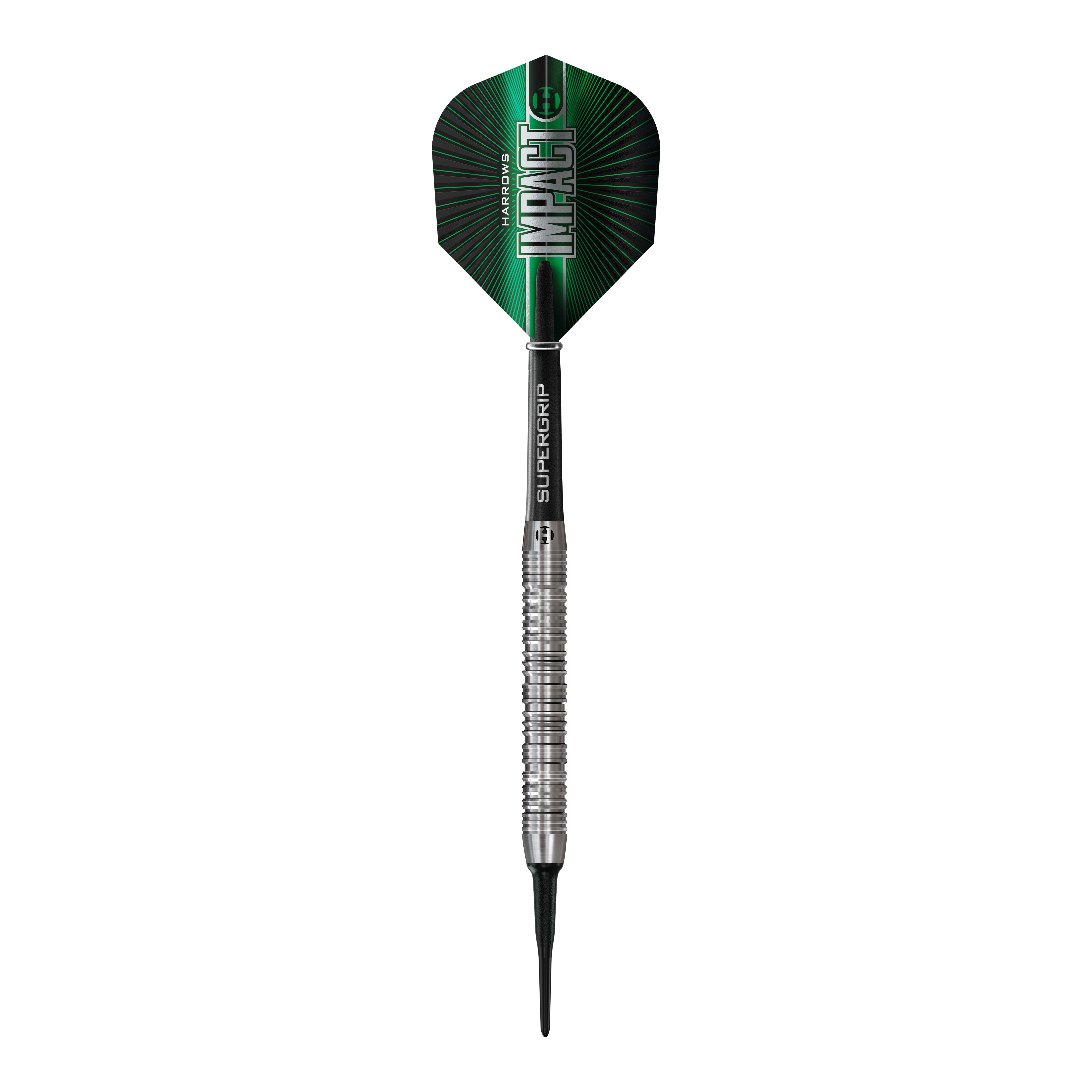 Harrows Impact Softdarts Harrows Impact Softdarts sind auf diesem Bild abgebildet. Die Softdarts sind in Nahaufnahme zu sehen.
