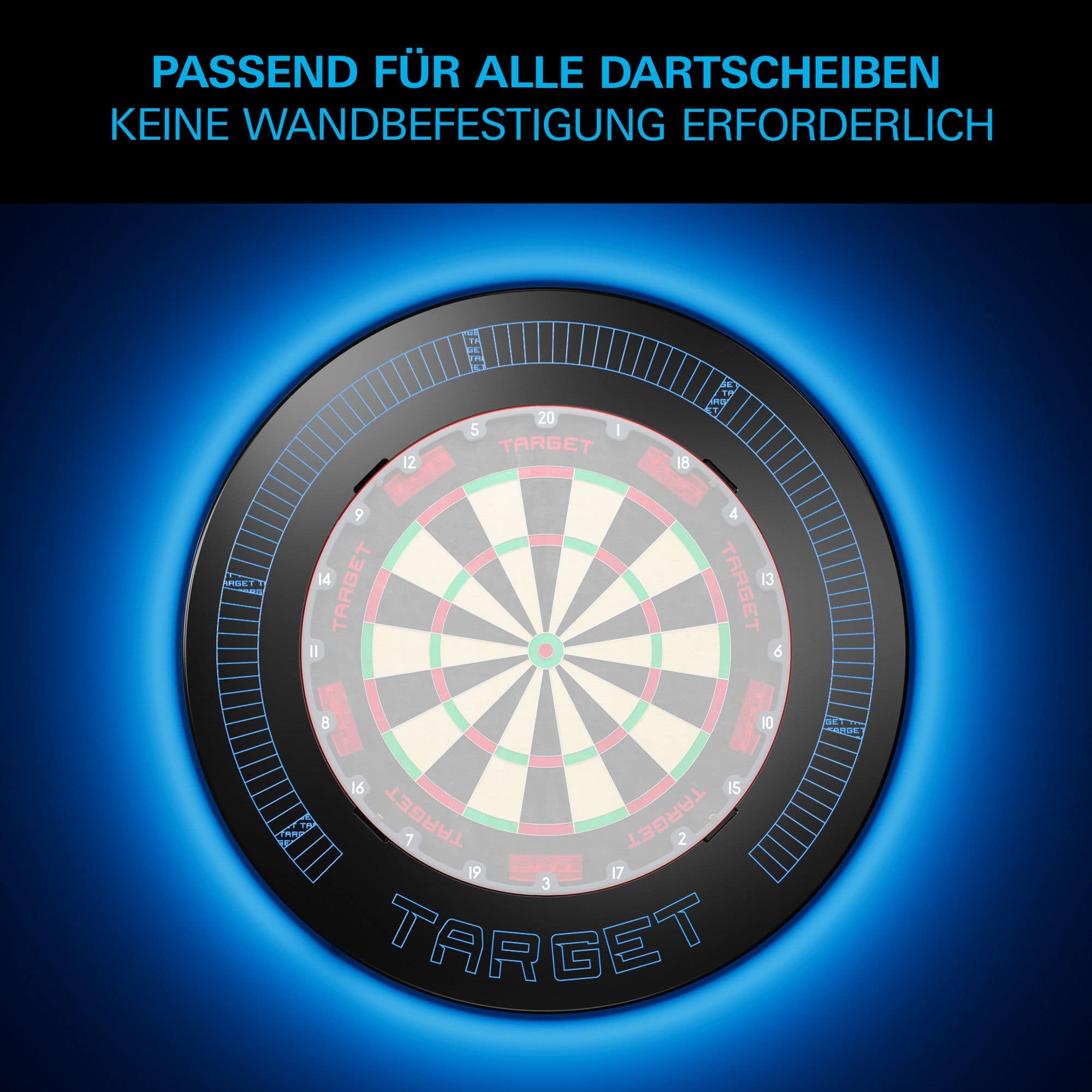 Target Corona Vision Notched Dartboard Surround mit Beleuchtung Target Corona Vision Notched Dartboard Surround mit Beleuchtung