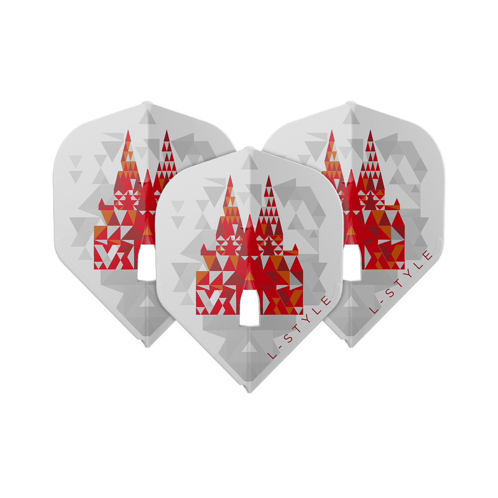 L-Style Florian Hempel Signature V2 L1PRO Bílé letky L-Style Florian Hempel Signature V2 L1PRO White Flights auf weißem Hintergrund. Die Flights sind speziell für Darts konzipiert.