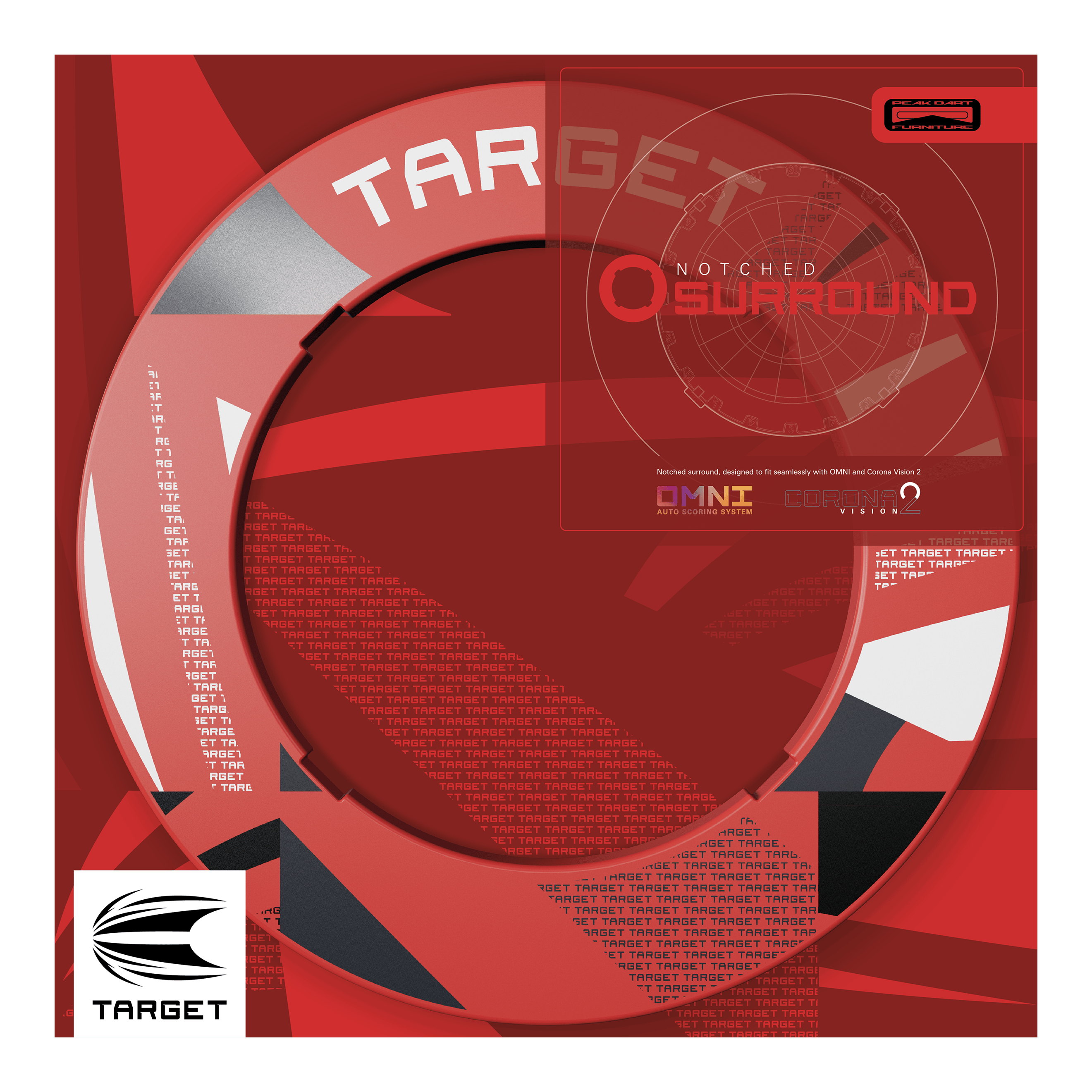 Target Notched Patterned Dartboard Surround