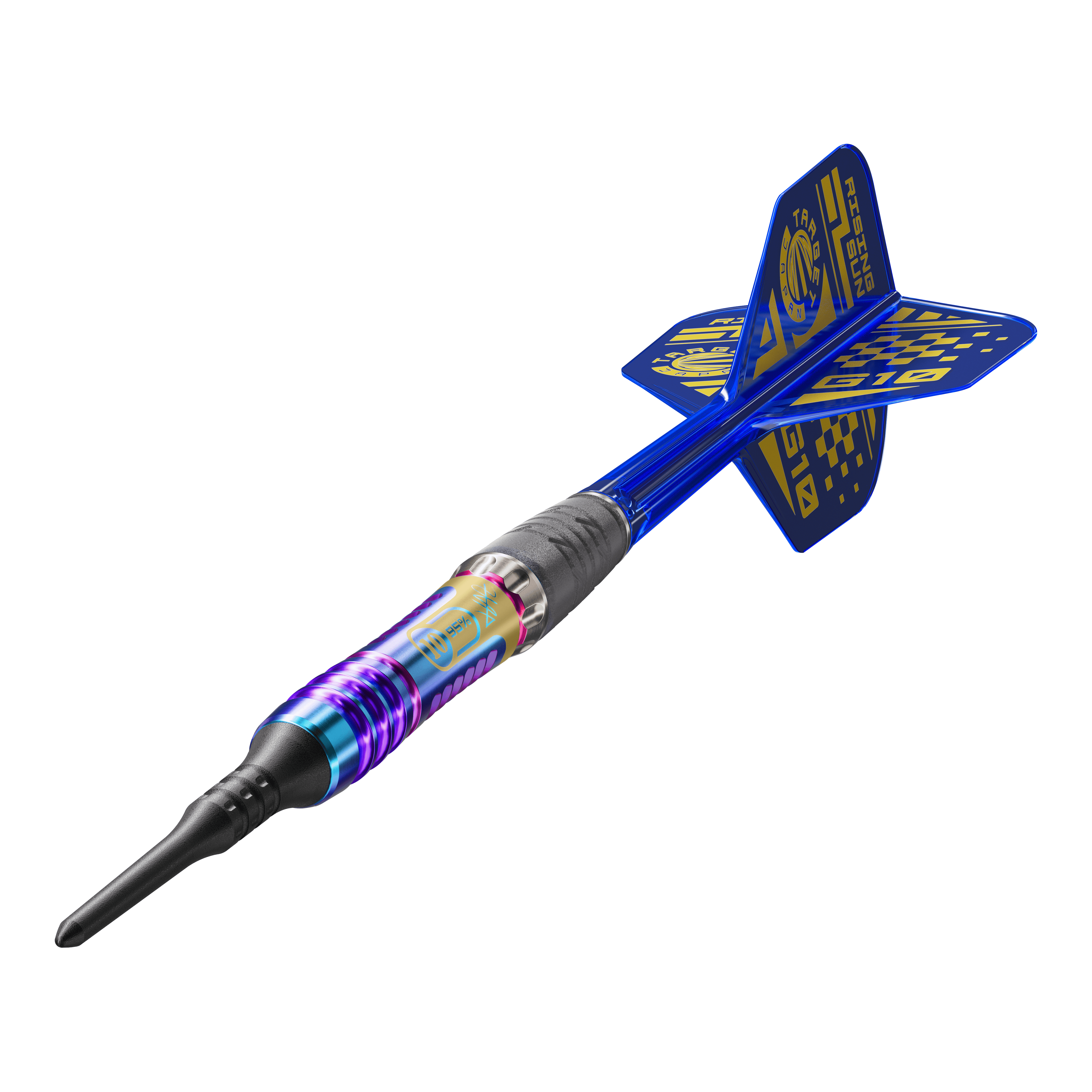 Miękkie lotki Target Japan Rising Sun GEN10 - 21,5 g Abgebildet ist der Target Japan Rising Sun GEN10 Softdarts mit 21,5g. Der Dartpfeil zeichnet sich durch sein einzigartiges Design und hochwertige Materialien aus.