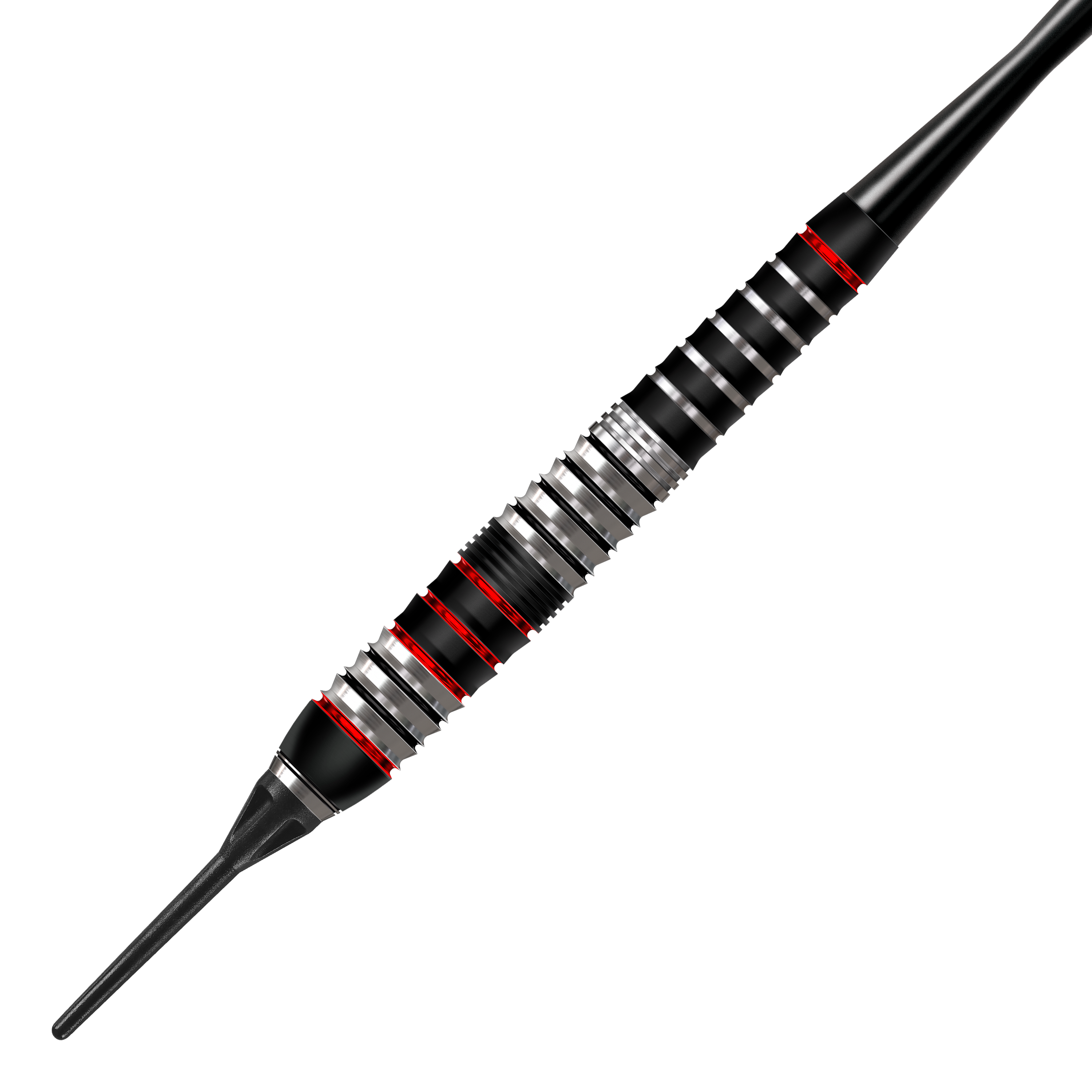 Harrows Heavy Metal Ryan Searle Brass Soft Darts Hier sind die Harrows Heavy Metal Ryan Searle Brass Softdarts dargestellt. Die Softdarts sind in Nahaufnahme sichtbar und zeigen ein detailreiches Design.
