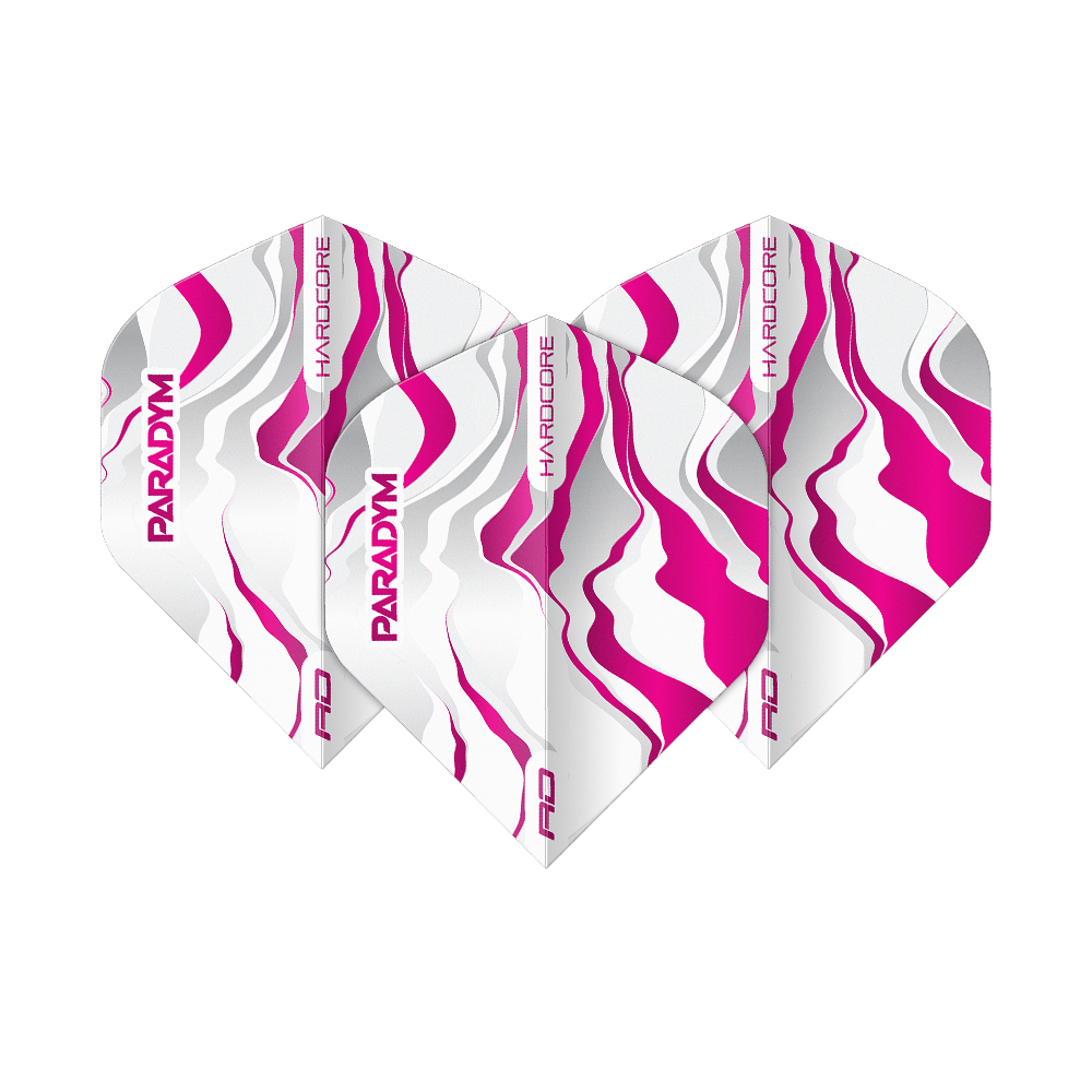 Standardní letky Red Dragon Hardcore Premium Paradym Pink Premium No2 Das Bild zeigt ein Set Red Dragon Hardcore Premium Paradym Pink Premium No2 Standard Flights. Diese Flights bieten hervorragende Flugeigenschaften und eine hochwertige Verarbeitung.