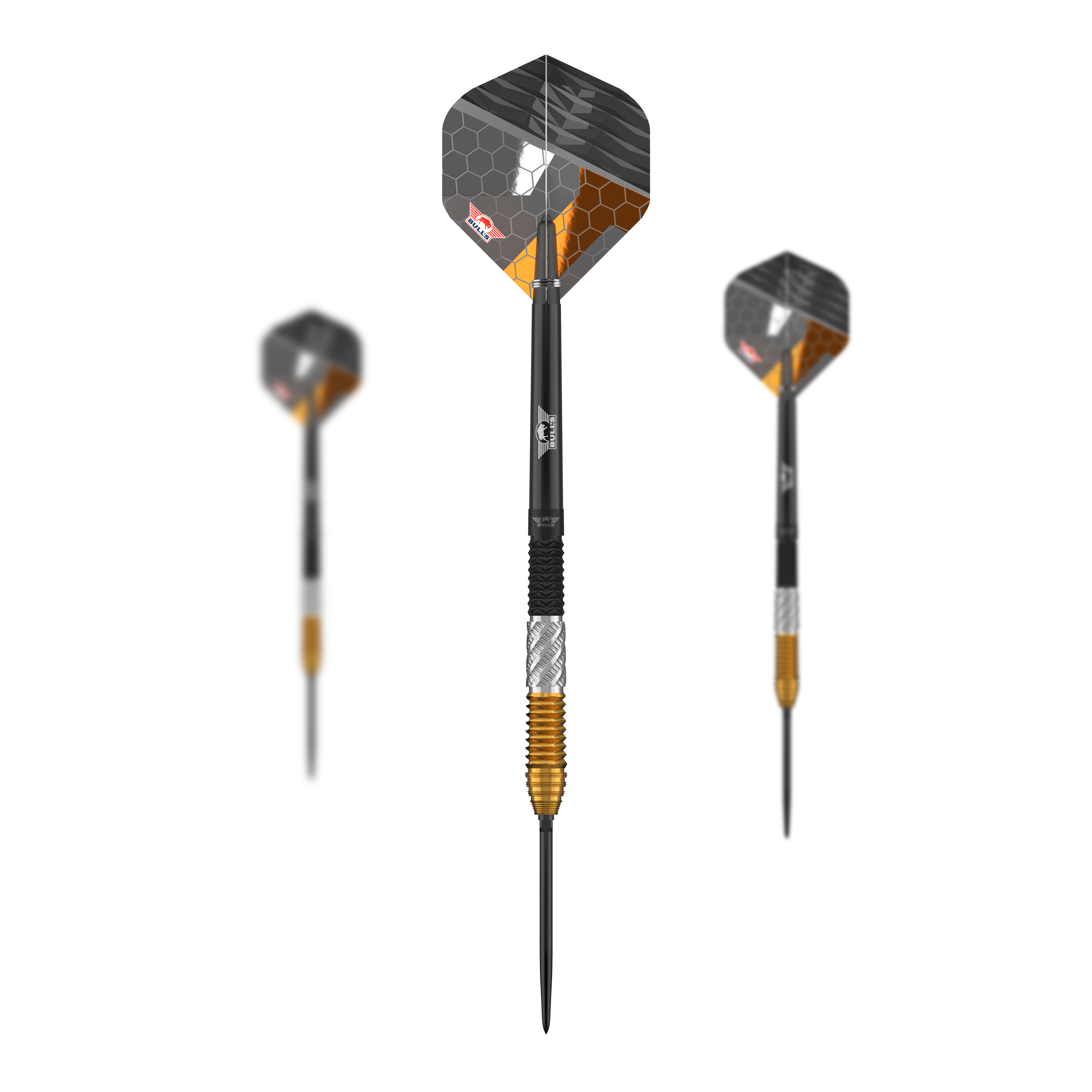 Bulls NL Dirk Van Duijvenbode 95% puntos convertibles Steeldarts Dieses Set zeigt die Bulls NL Dirk Van Duijvenbode 95% Convertible Points Steeldarts. Die Darts zeichnen sich durch ihre wandelbaren Spitzen und das elegante Design aus.