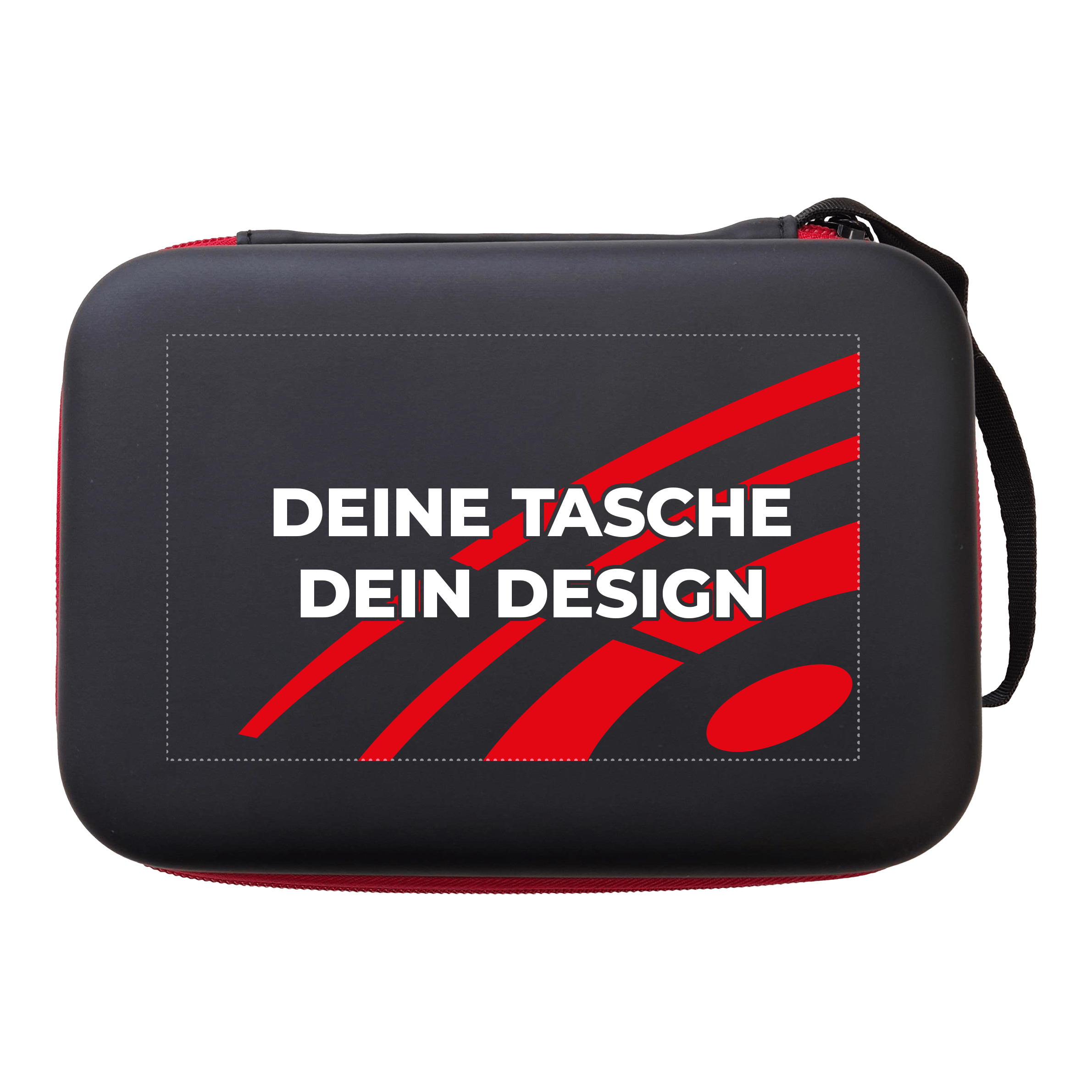 System-4 Dartcase mit Deinem Design Bild mit dem Dateinamen MCS4-Schwarz_McDart_System4_Dartcase_Mit_Wunschdruck_Schwarz_2. Der genaue Inhalt des Bildes ist nicht erkennbar.