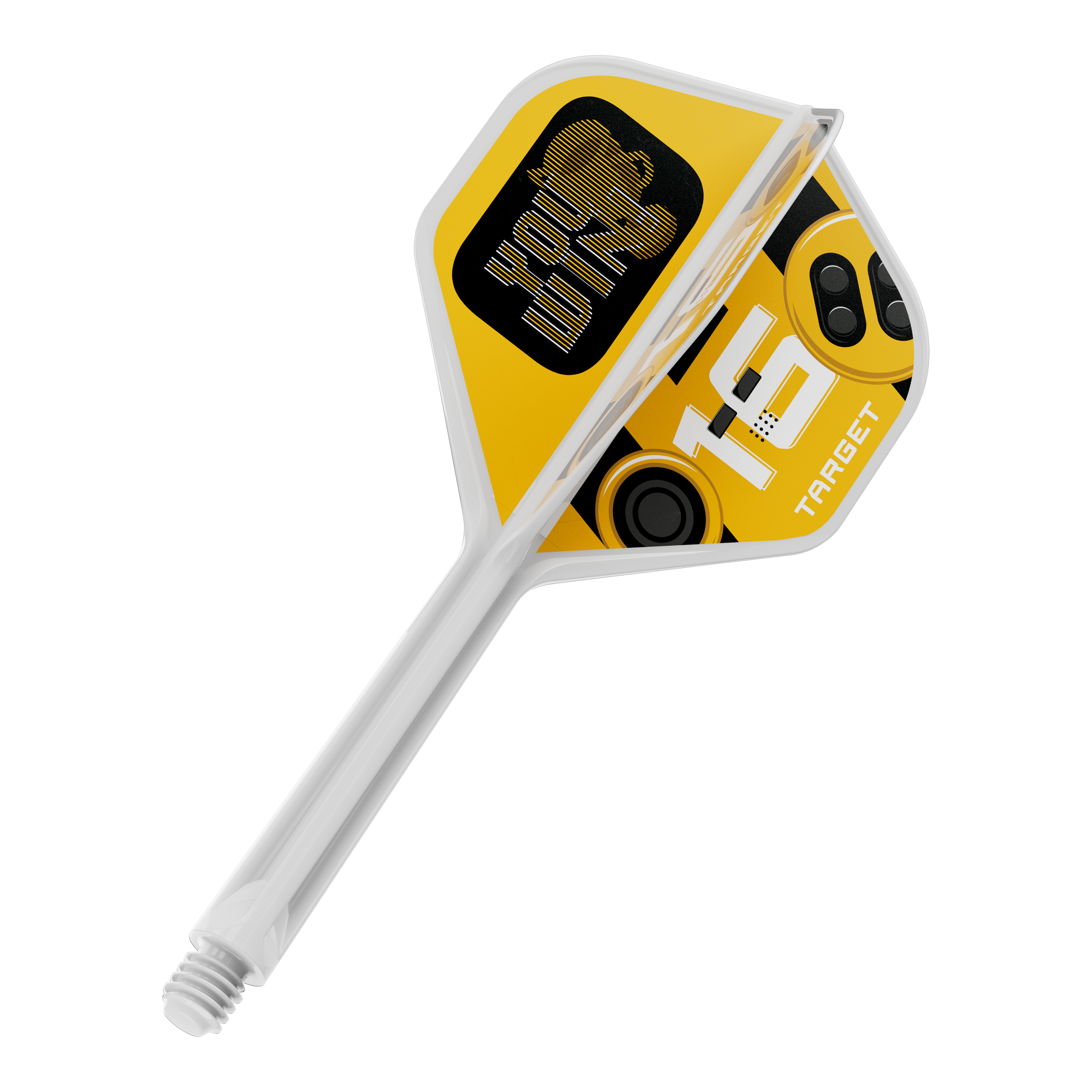 Target K-Flex You Win No2 Standard Flights Das Bild zeigt einen Dart-Flug in Standardform, vermutlich das K-Flex YouWin No2 mit einer Länge von 33mm. Er wird meist als Ersatzteil für Darts verwendet.