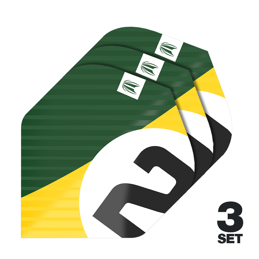 Target Pro Ultra Chicane Green No2 Standardní lety - 3 sady Abgebildet ist das Set Target Pro Ultra Chicane Green No2 Standard Flights - 3 Sets. Die Karten sind ordentlich gestapelt.