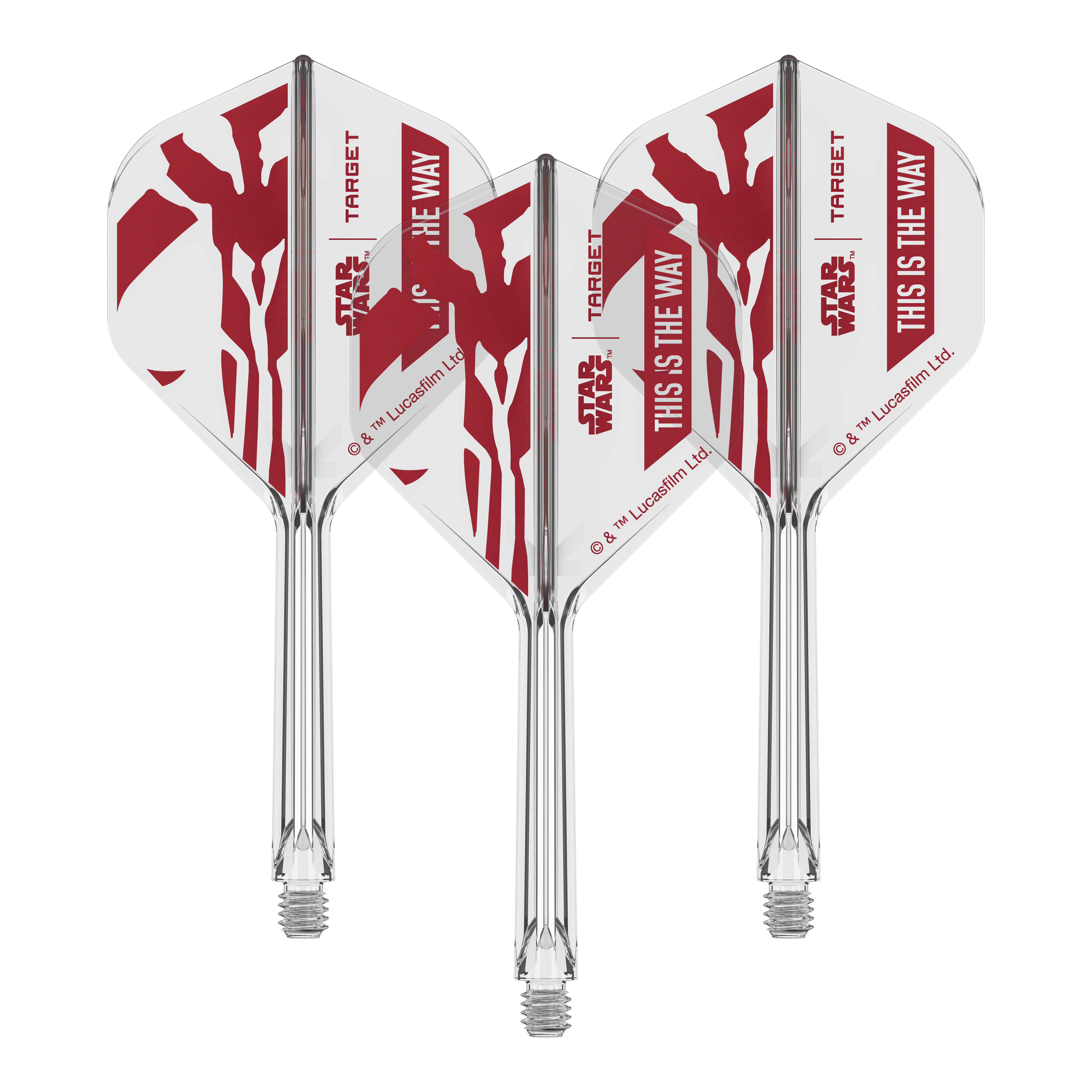 Target Star Wars K-Flex-Set Mandalorian No2 Standard Flights Bild eines Star Wars K-Flex 'This Is The Way' Produkts. Zu sehen sind Standard Flights mit 33 mm Länge.