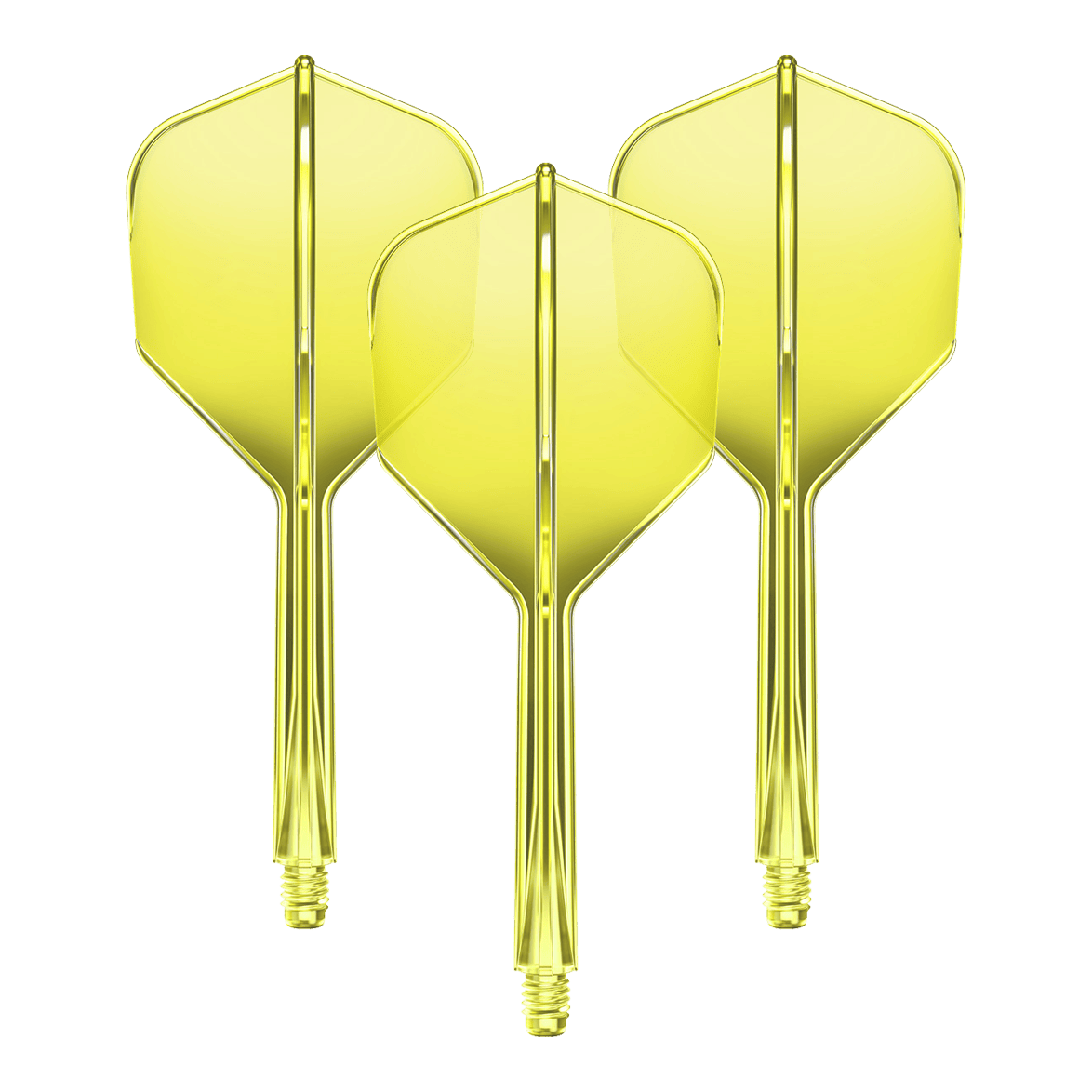 GOAT A1R No6 Flight-Shaft-System - Neon Gelb Ein Set des GOAT A1R No6 Flight-Shaft-Systems in Neon-Gelb mit 33mm Länge ist abgebildet. Dieses Produkt dient zur Ausstattung von Dartpfeilen.