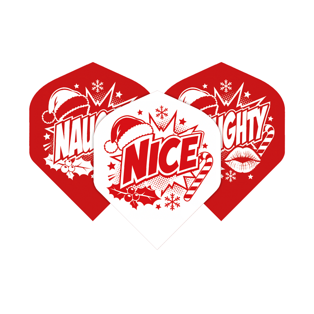 McDart Naughty Or Nice No2 Vols Standard Abgebildet ist das Produkt McDart Naughty Or Nice No2 Standard Flights. Es handelt sich um Dartflights in Standardgröße.
