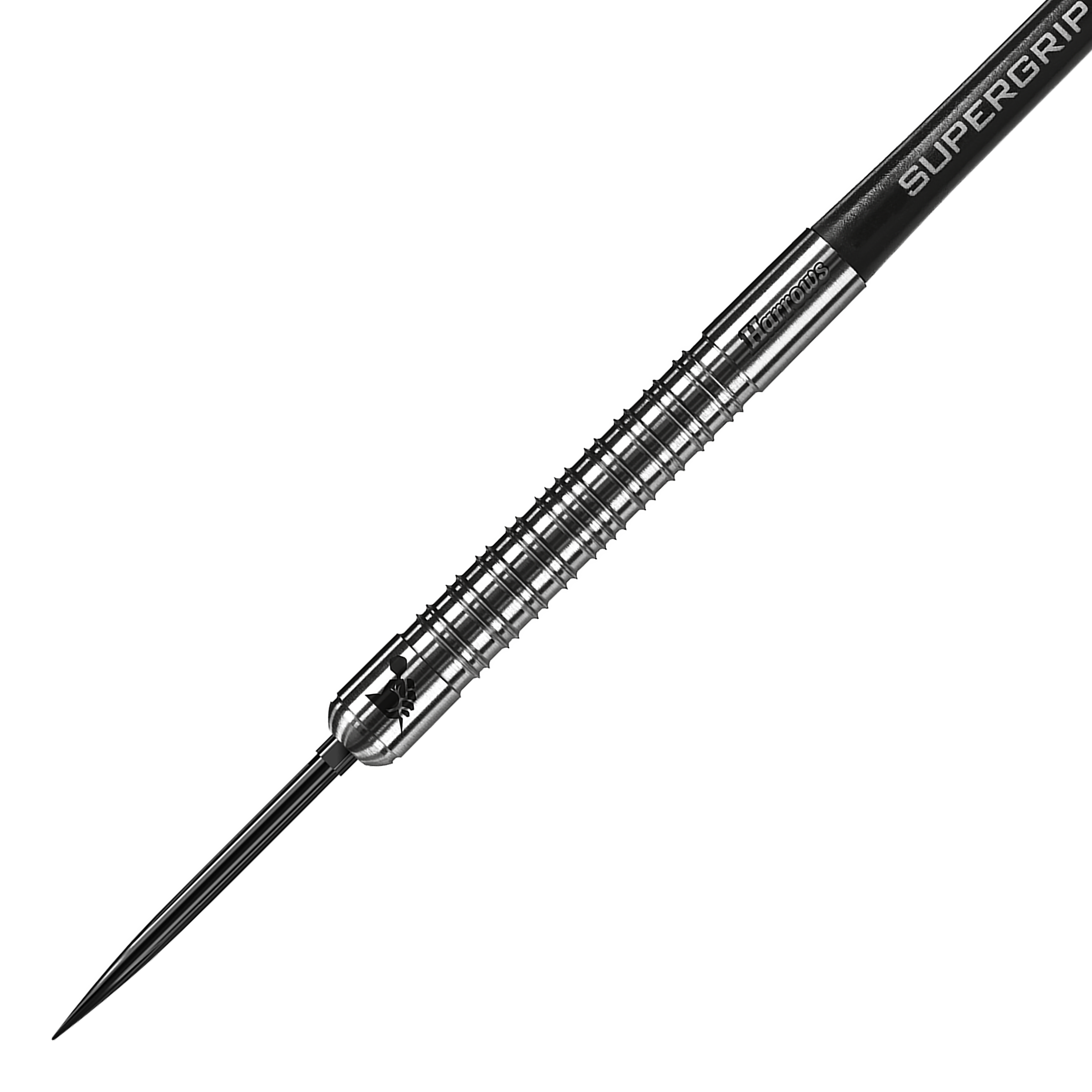 Freccette in acciaio Harrows Supergrip 90 Quick Point Das Bild zeigt die Harrows Supergrip 90 Quick Point Steeldarts. Der Dart ist auf weißem Hintergrund abgebildet.