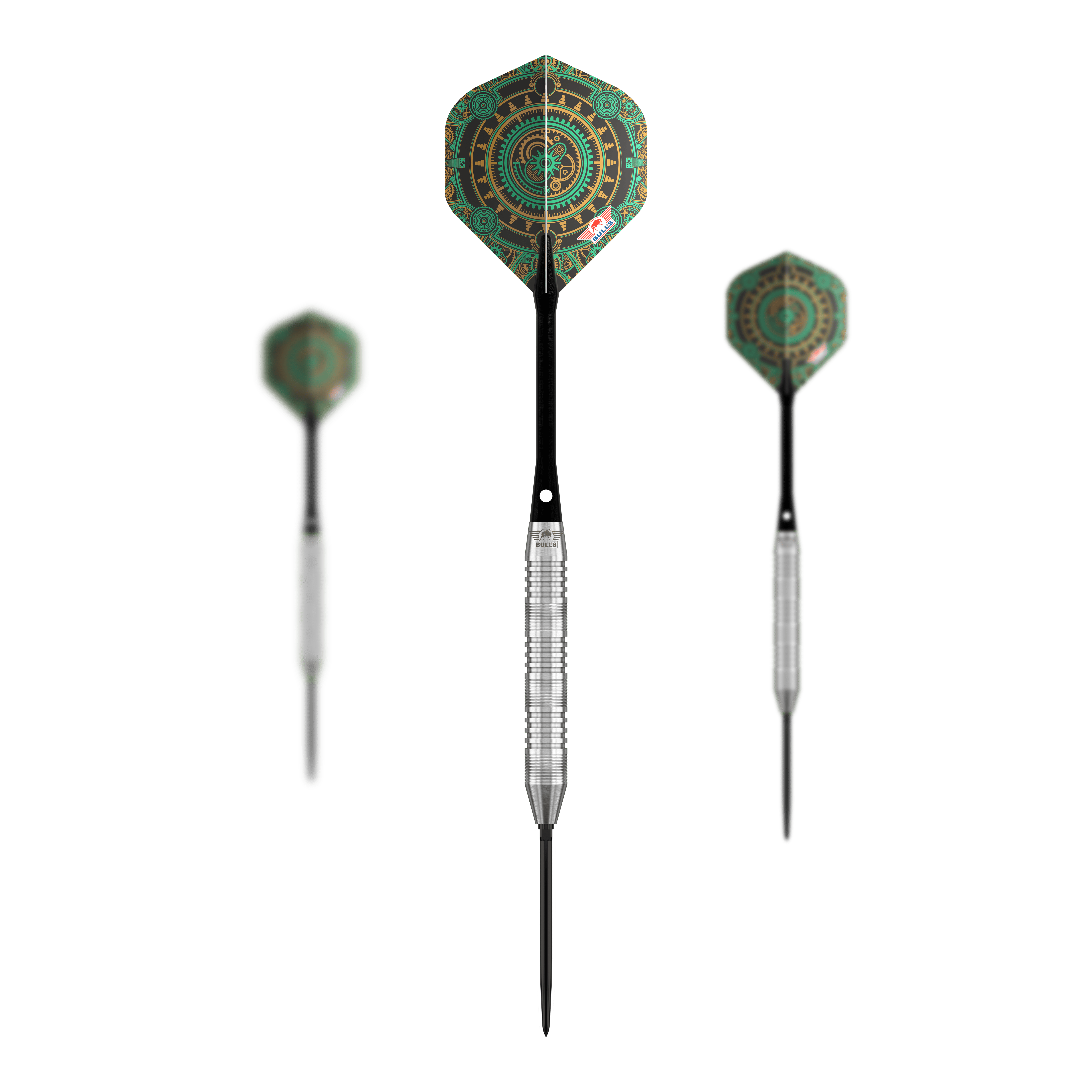 Fléchettes en acier à pointe convertible en tungstène Bulls NL Direct - 23 g Abgebildet wird das Set Bulls NL Direct Tungsten Convertible Point Steeldarts - 23g. Zu sehen sind mehrere Pfeile.
