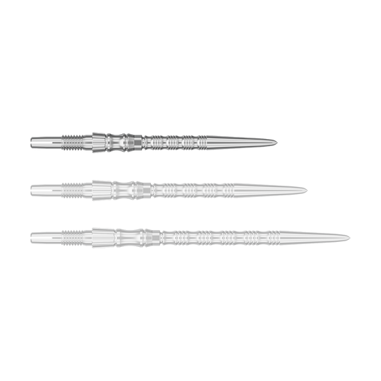 Target Signature Swiss Point TRB Steeldartspitzen - Silber Abgebildet ist eine einzelne silberfarbene Dartspitze mit einer Länge von 30 mm. Das Produkt scheint aus der Serie 'Target SwissPoint Signature TRB' zu stammen.