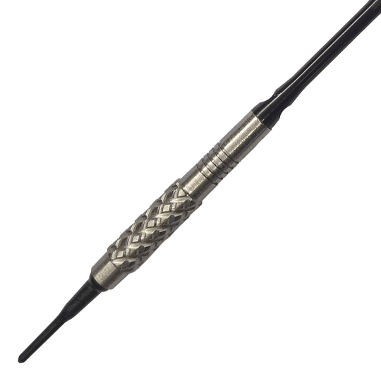 Dardos blandos McDart 85 Tungsten V4 - 16 g Dies ist ein McDart 85er Tungsten V4 Softdart mit einem Gewicht von 16g. Der Dartpfeil hat eine silberne, gerändelte Griffzone für besseren Halt.