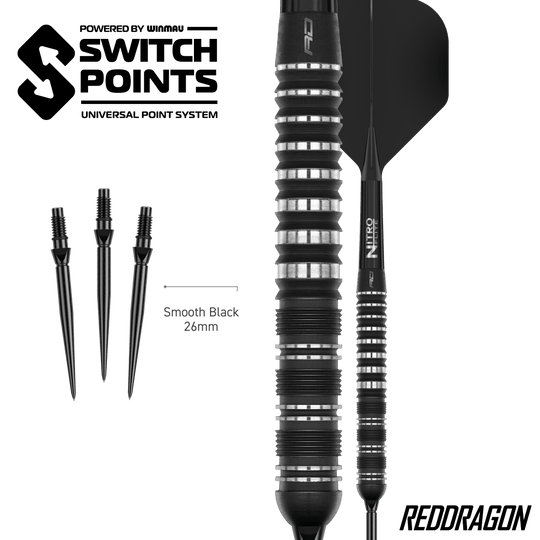 Ocelové šipky Red Dragon Sable Parallel Switch Point Abgebildet sind die Red Dragon Sable Parallel Switch Point Steeldarts. Präzision und gutes Design zeichnen diese Darts aus.